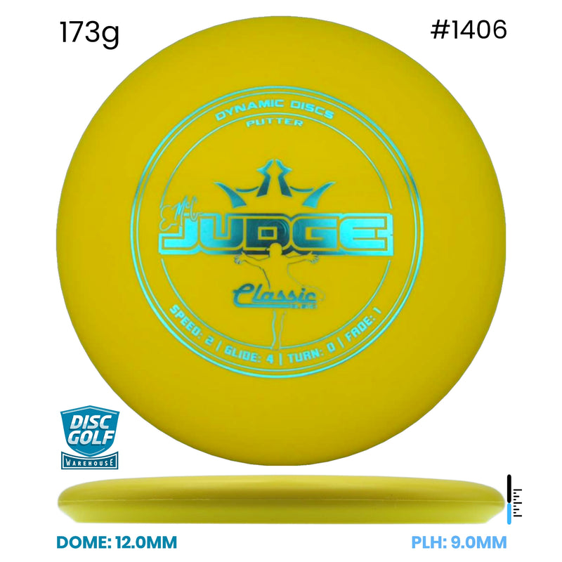 Disc Golf Warehouse Dynamic Discs EMAC Judge - Classic Blend Yellow/Blue Metallic 173g