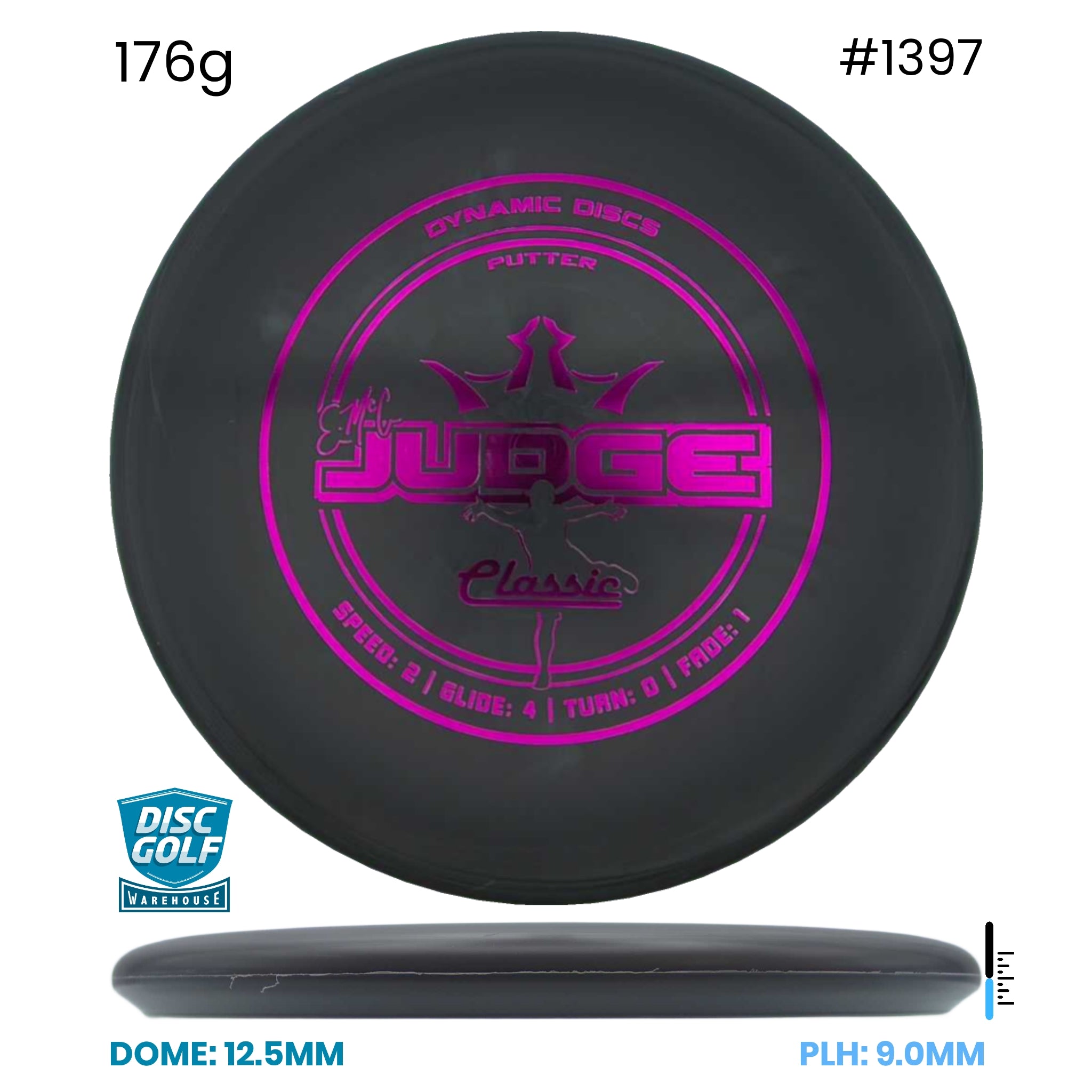 Disc Golf Warehouse Dynamic Discs EMAC Judge - Classic Gray/Purple Metallic 176g
