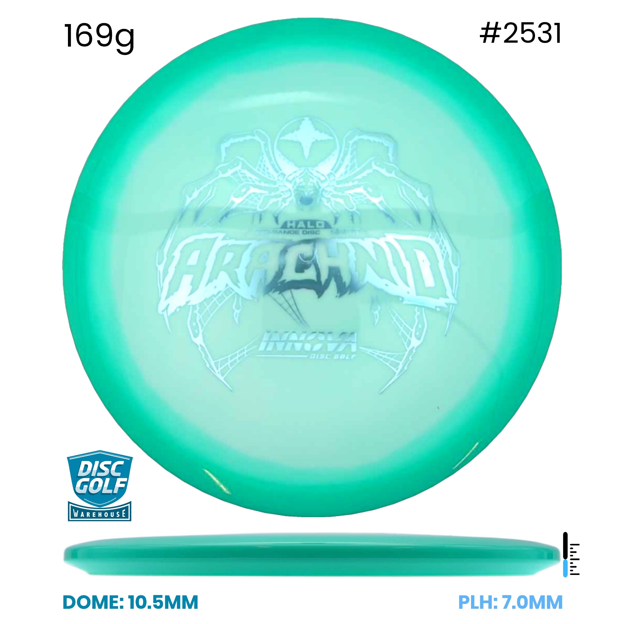 Disc Golf Warehouse Innova Arachnid - Halo Star Plastic Green/Silver 169g