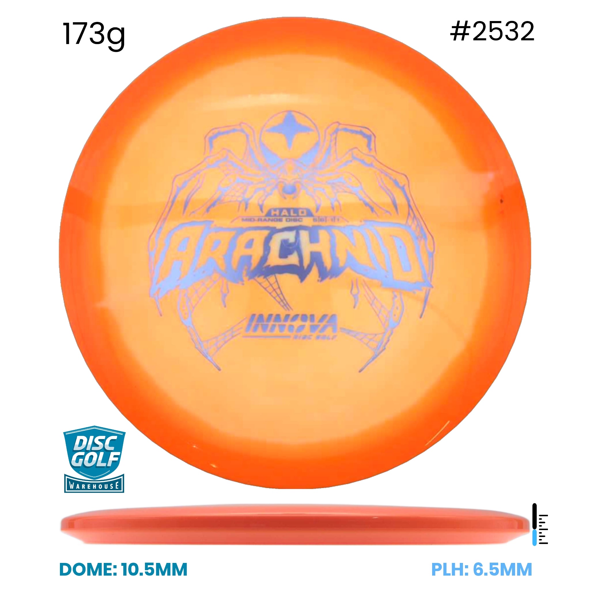 Disc Golf Warehouse Innova Arachnid - Halo Star Plastic Orange/Blue Metallic 173g