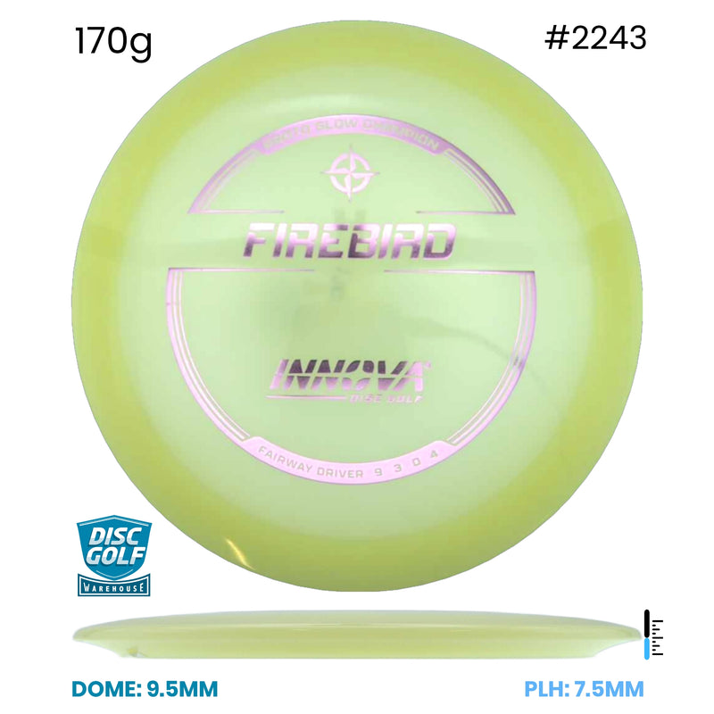 Disc Golf Warehouse Innova Firebird - Proto Glow Champion Plastic Glow/Blue Metallic, Gold 170g