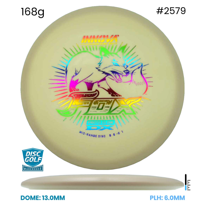 Disc Golf Warehouse Innova Fox - DX Proto Glow Plastic Glow/Blue Metallic 168g