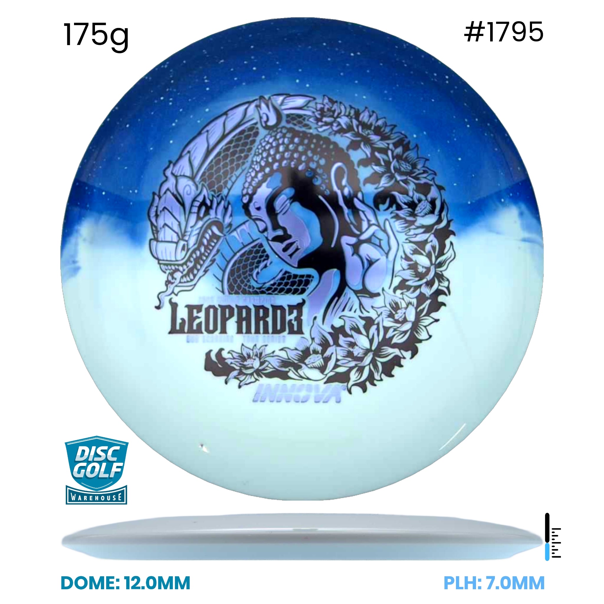 Disc Golf Warehouse Innova Leopard3 - Duo Plastic - Ohn Scoggins 2026 Tour Series Blue/Black, Silver 175g