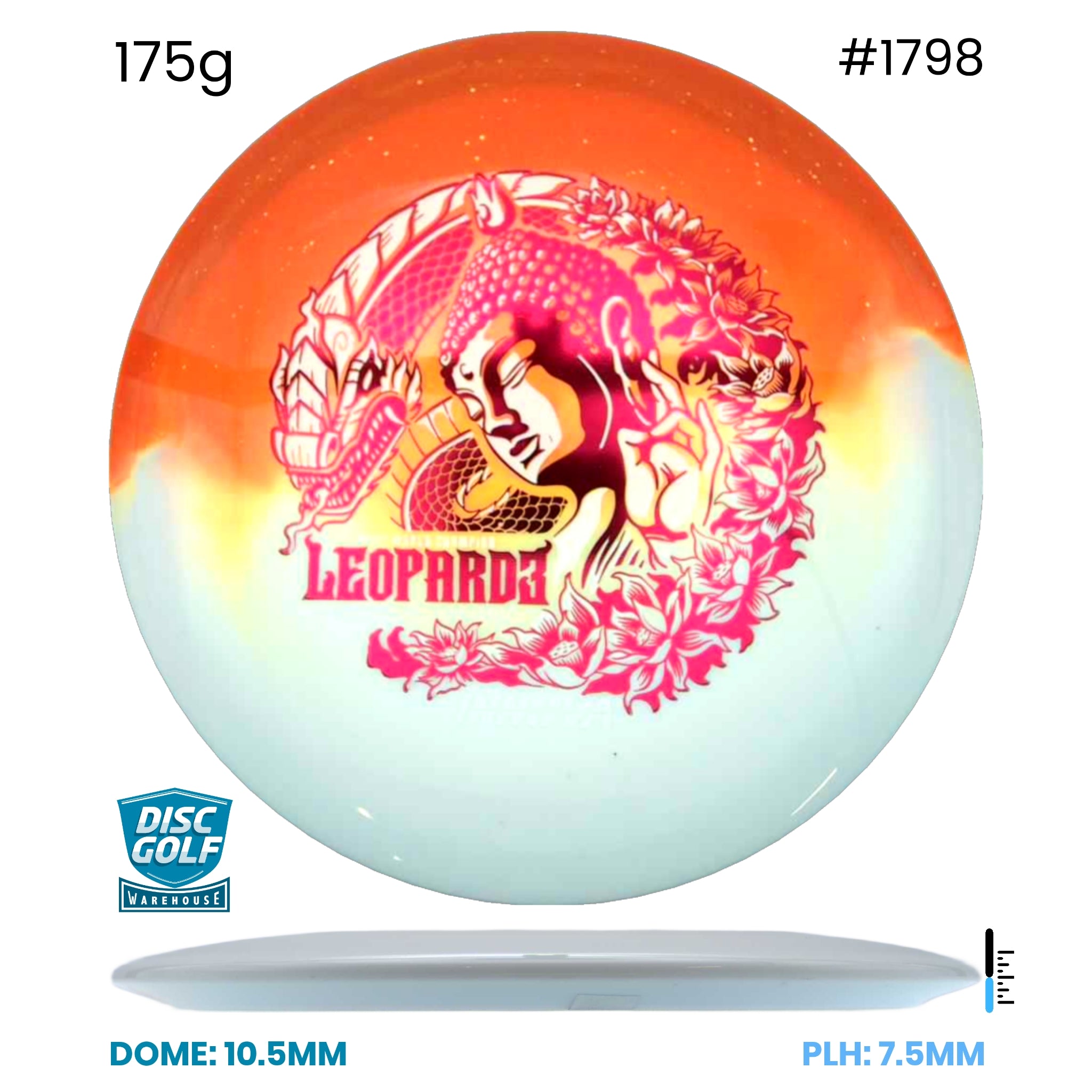 Disc Golf Warehouse Innova Leopard3 - Duo Plastic - Ohn Scoggins 2026 Tour Series Orange/Black, Silver 175g