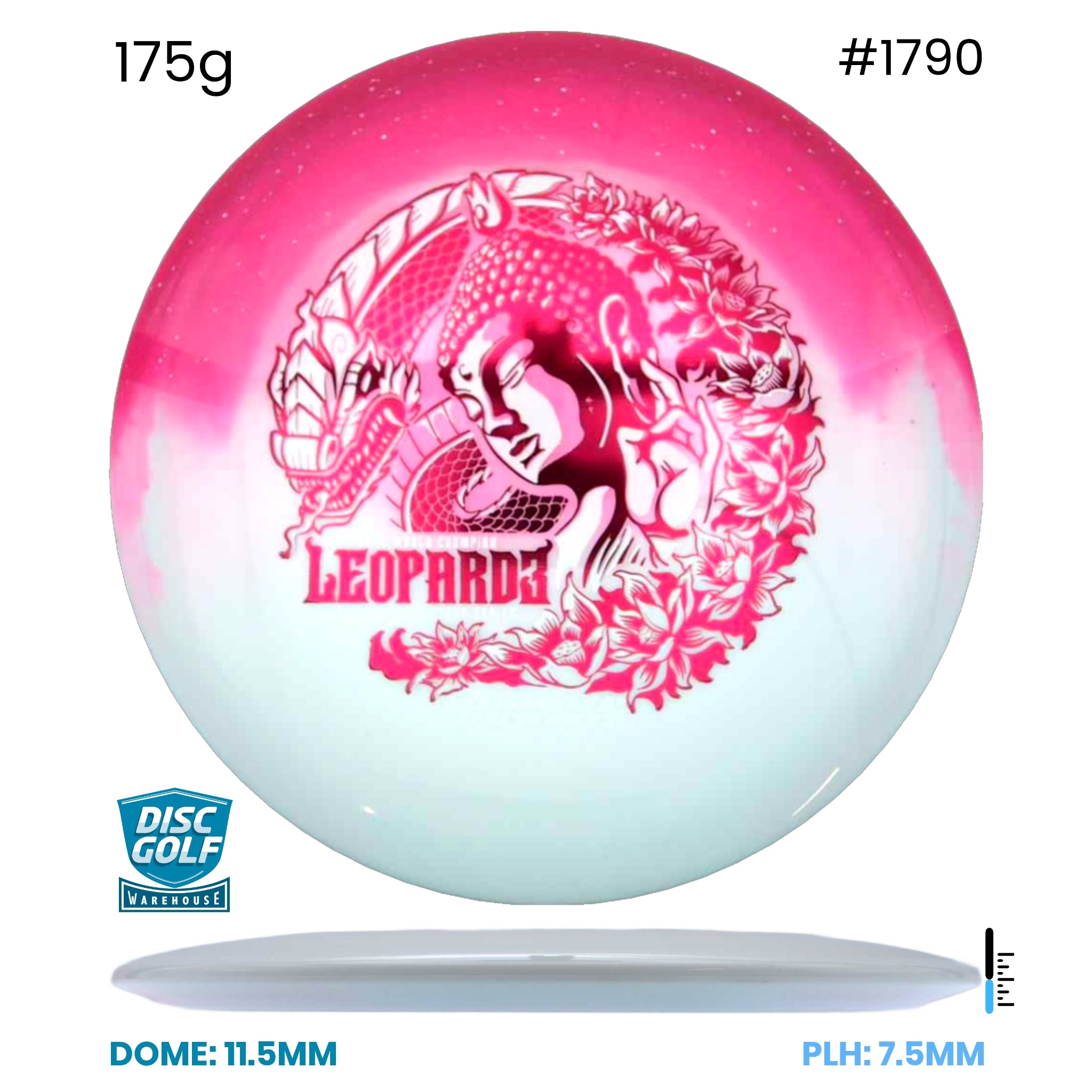Disc Golf Warehouse Innova Leopard3 - Duo Plastic - Ohn Scoggins 2026 Tour Series Pink/Black, Silver 175g