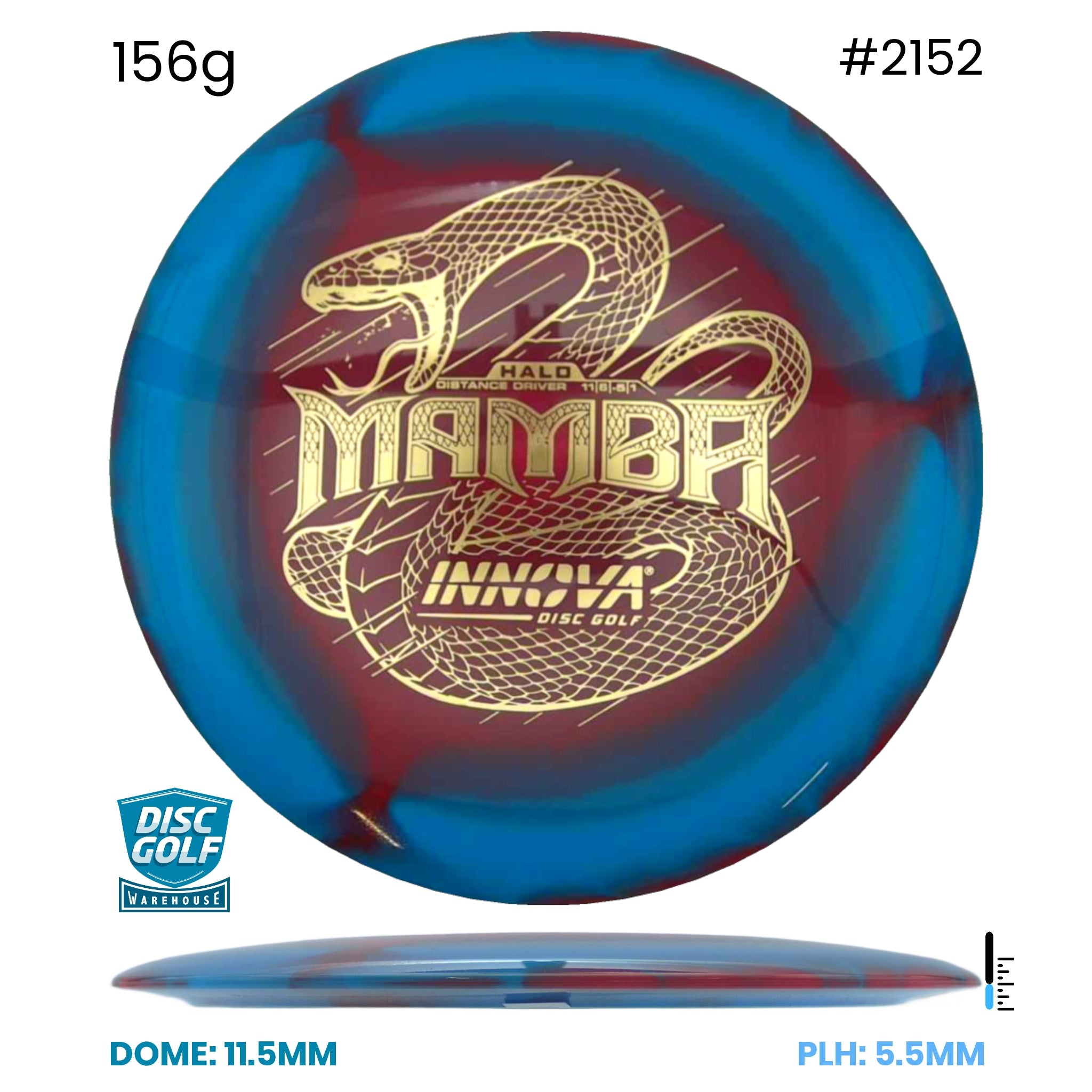 Disc Golf Warehouse Innova Mamba - Halo Star Plastic Red/Gold 156g