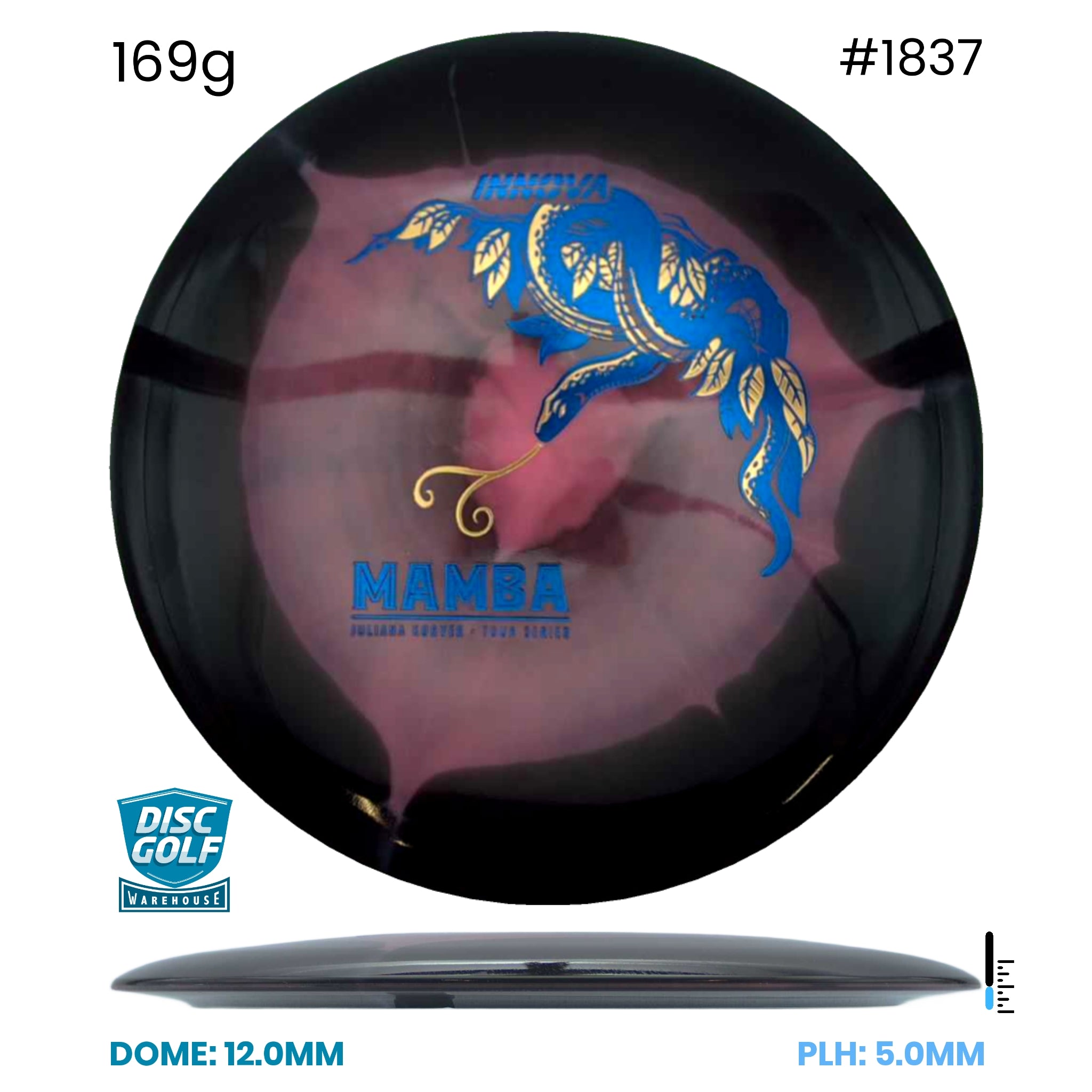 Disc Golf Warehouse Innova Mamba - Proto Glow Halo Star Plastic - Juliana Korver 2026 Tour Series Pink/Blue Metallic, Green Metallic 169g