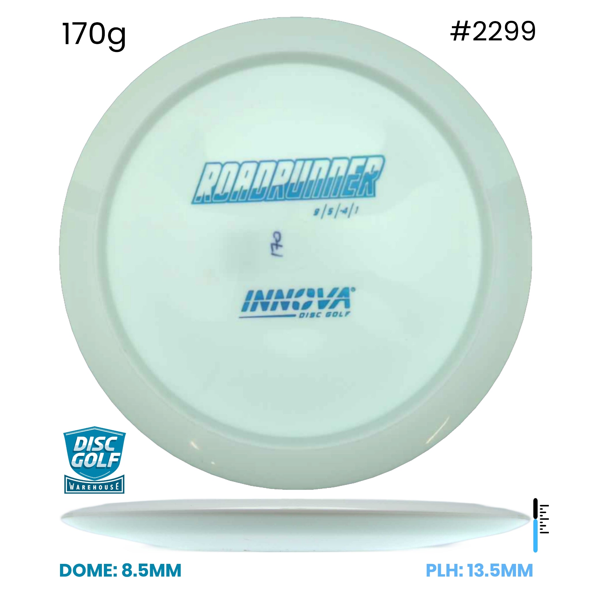 Disc Golf Warehouse Innova Roadrunner - Star White Bottom Stamp Plastic White/Blue Metallic 170g