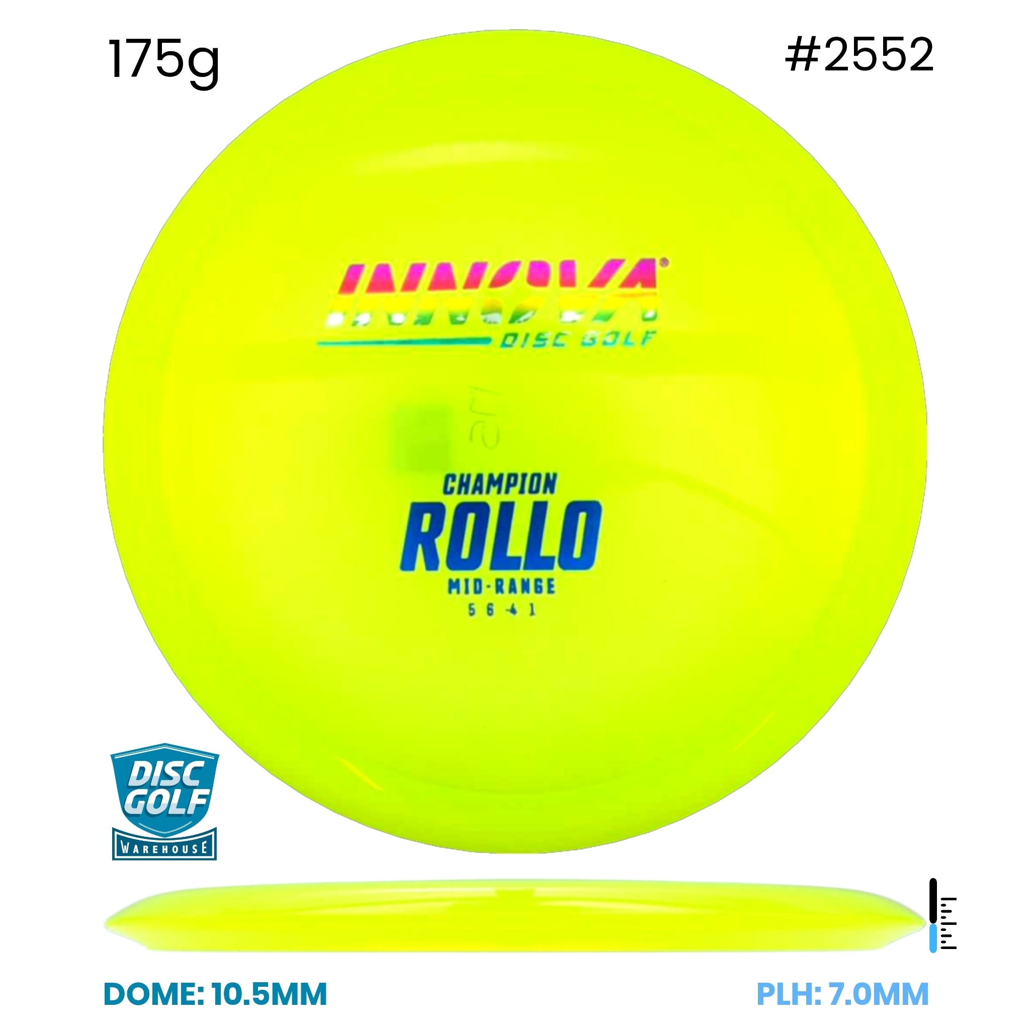 Disc Golf Warehouse Innova Rollo - Champion Plastic Yellow/Blue Metallic, Purple Metallic 175g
