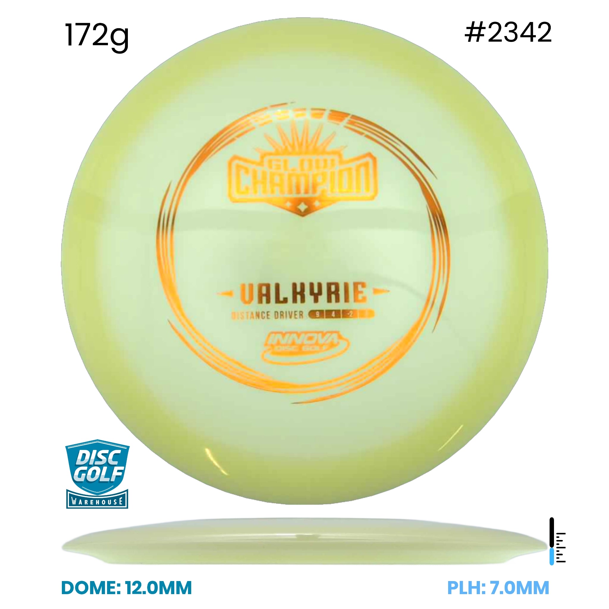 Disc Golf Warehouse Innova Valkyrie - Champion Glow Plastic Glow/White 172g