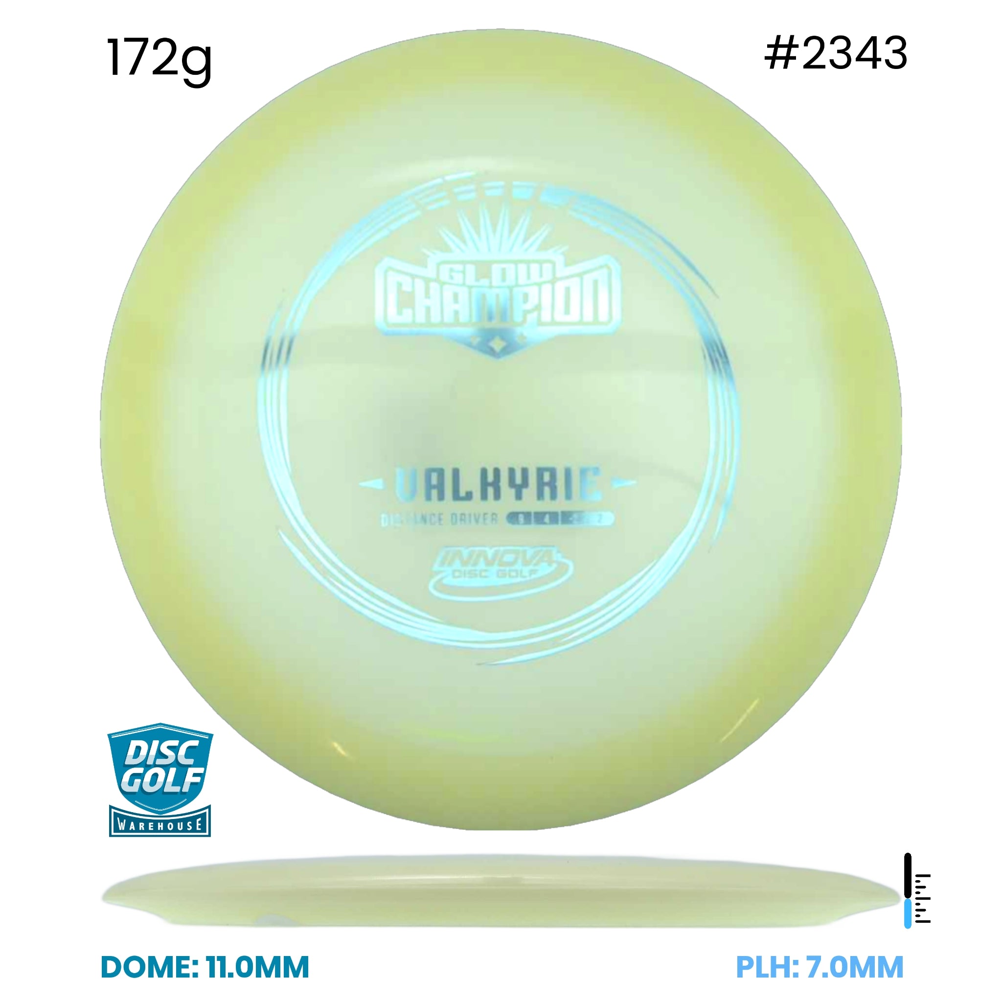 Disc Golf Warehouse Innova Valkyrie - Champion Glow Plastic Glow/White 172g