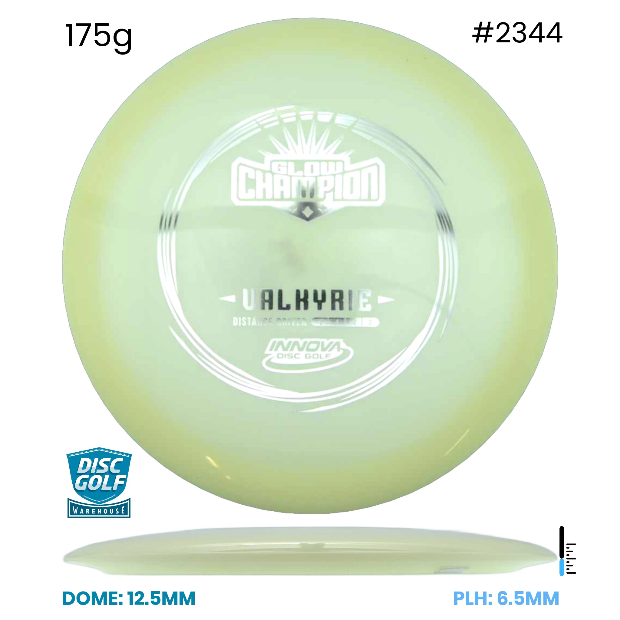 Disc Golf Warehouse Innova Valkyrie - Champion Glow Plastic Glow/White 175g