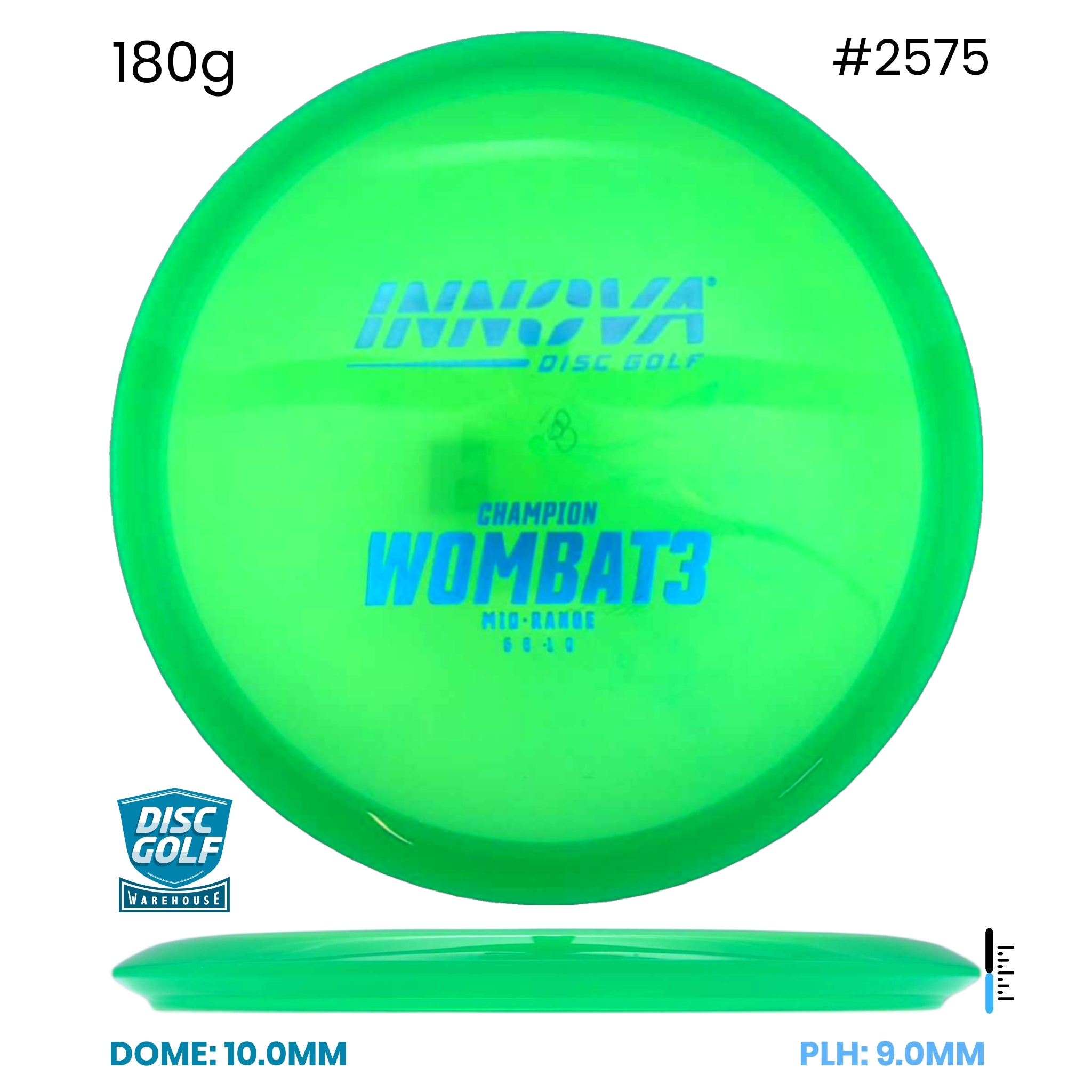 Disc Golf Warehouse Innova Wombat3 - Champion Plastic Green/Blue Metallic 180g