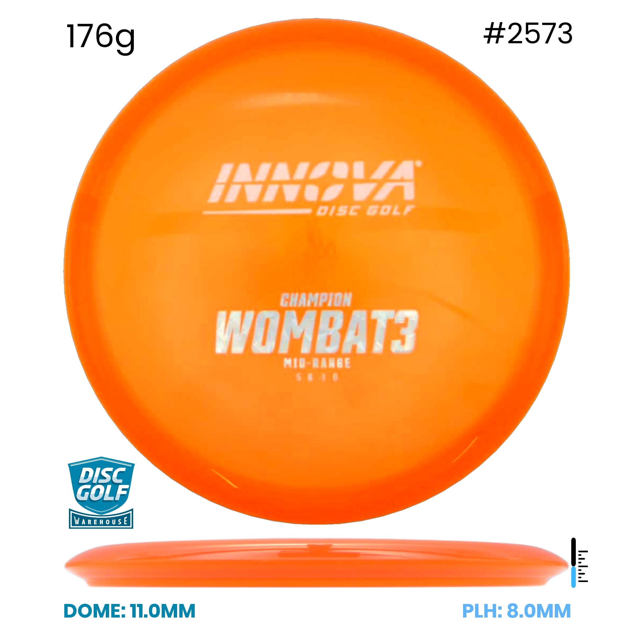 Disc Golf Warehouse Innova Wombat3 - Champion Plastic Orange/White 176g