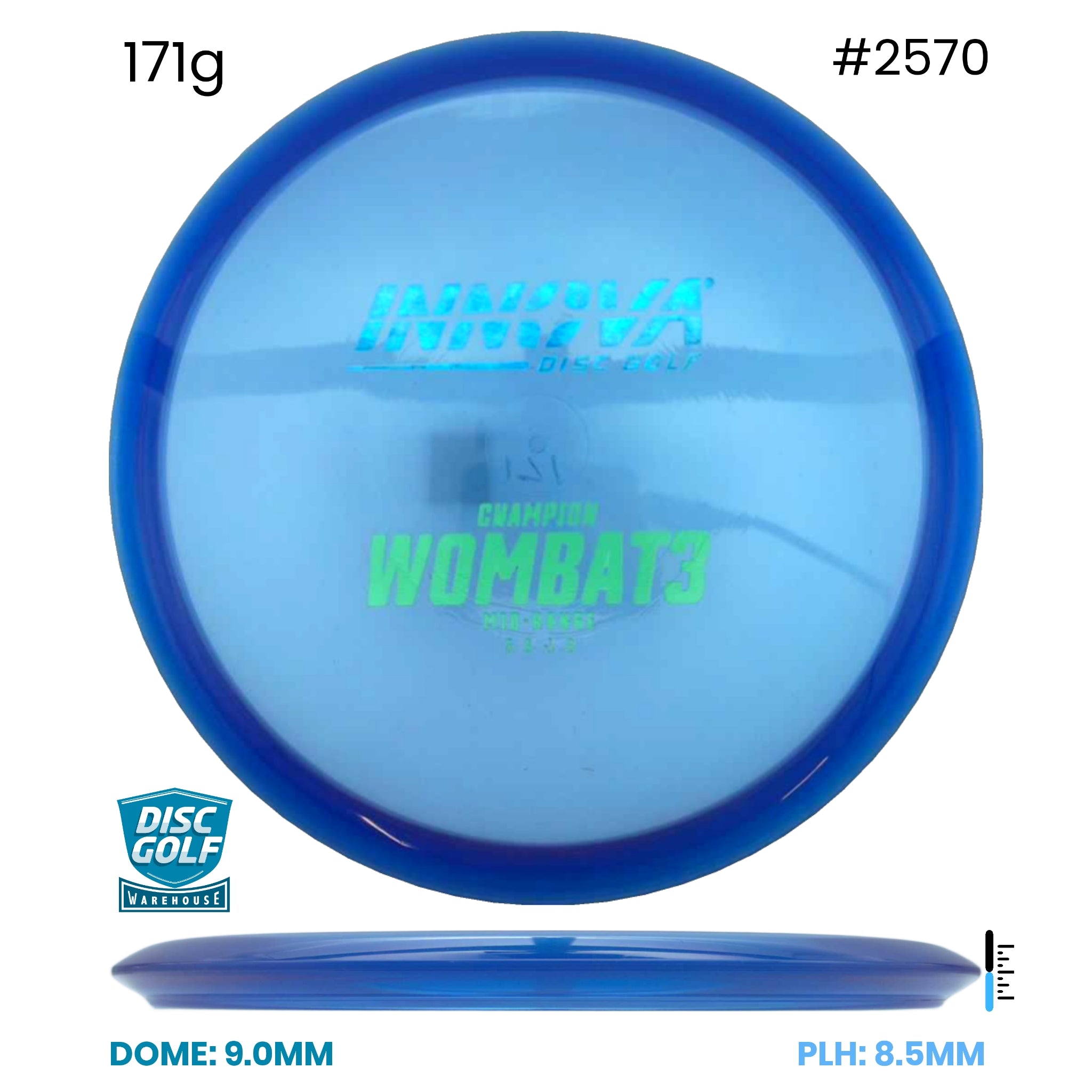 Disc Golf Warehouse Innova Wombat3 - Champion Plastic Purple/Green Metallic 171g