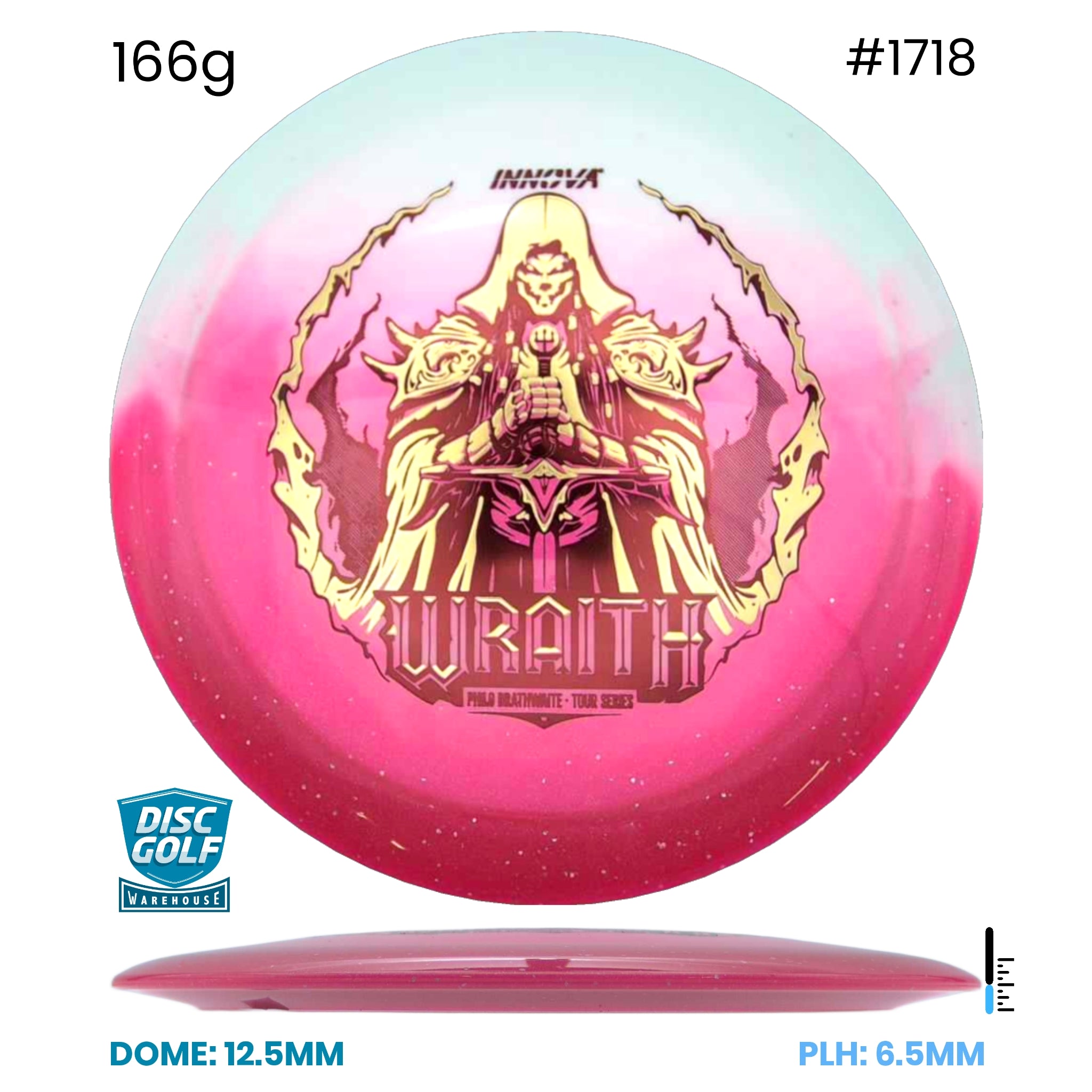 Disc Golf Warehouse Innova Wraith - Duo Plastic - Philo Brathwaite 2026 Tour Series Pink/Gold 166g