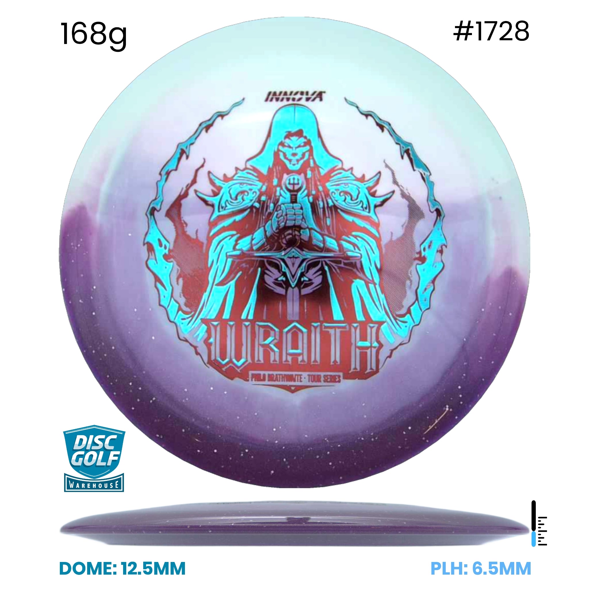 Disc Golf Warehouse Innova Wraith - Duo Plastic - Philo Brathwaite 2026 Tour Series Purple/Holographic, Red Metallic 168g