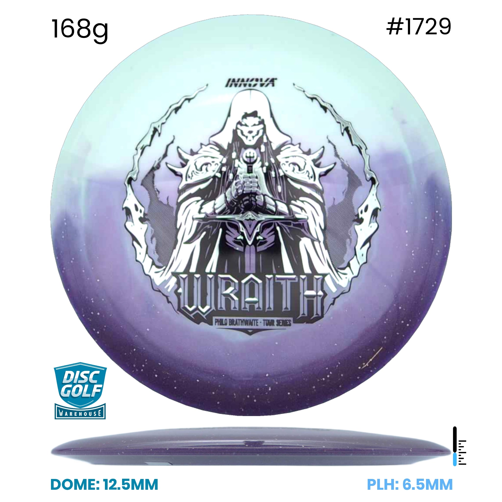 Disc Golf Warehouse Innova Wraith - Duo Plastic - Philo Brathwaite 2026 Tour Series Purple/Holographic, Red Metallic 168g