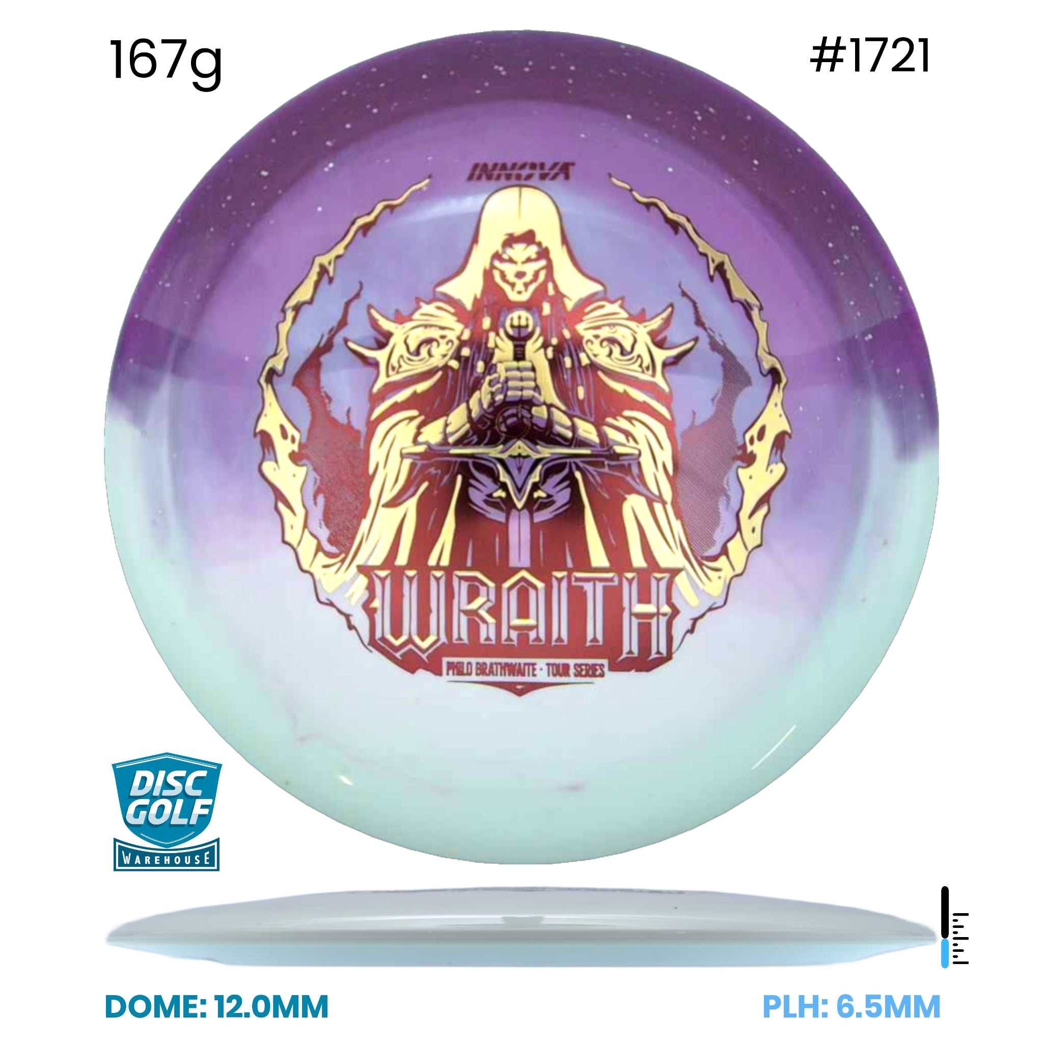 Disc Golf Warehouse Innova Wraith - Duo Plastic - Philo Brathwaite 2026 Tour Series Purple/Multicolor 167g