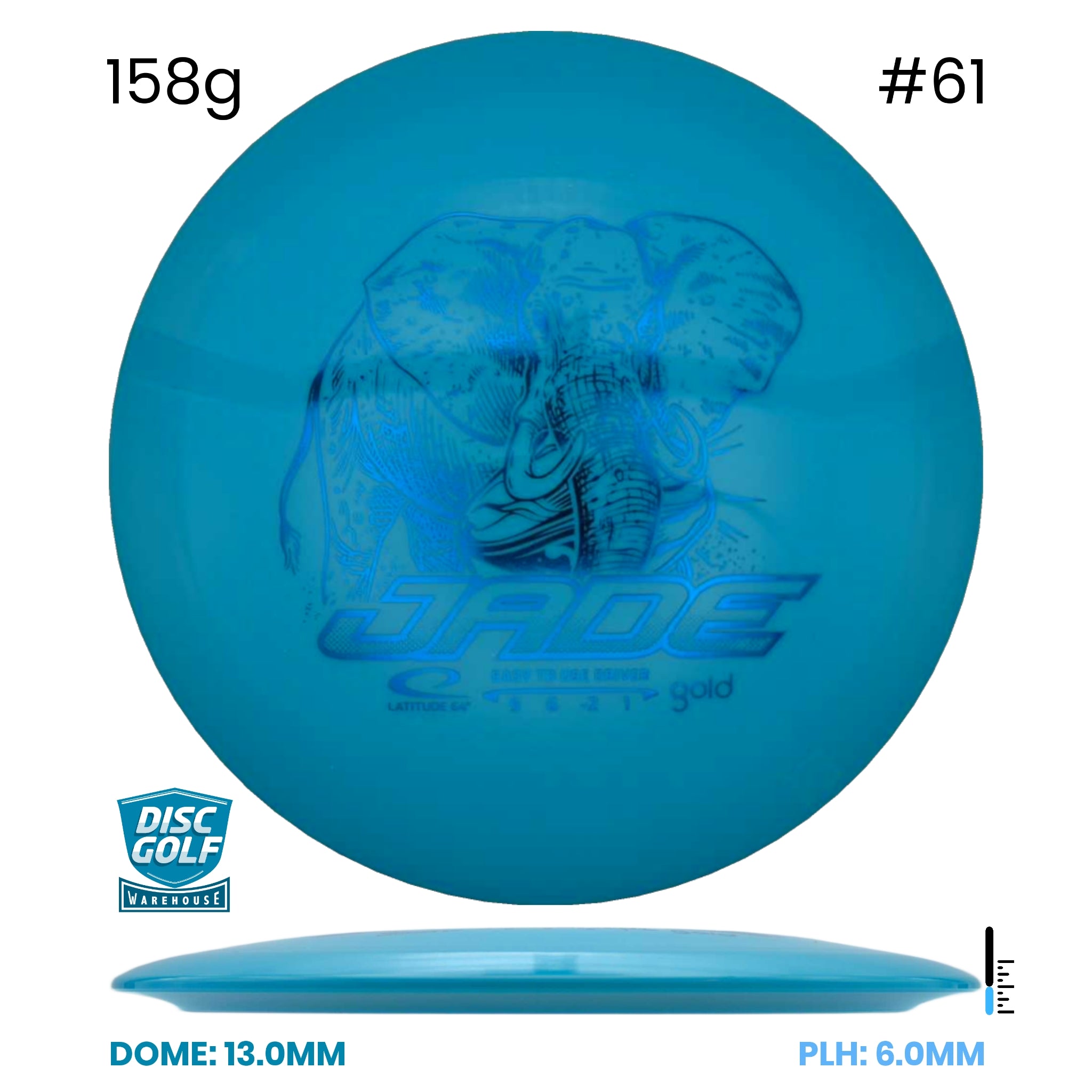 Disc Golf Warehouse Latitude 64 Jade - Gold Plastic Blue/Blue Metallic 158g