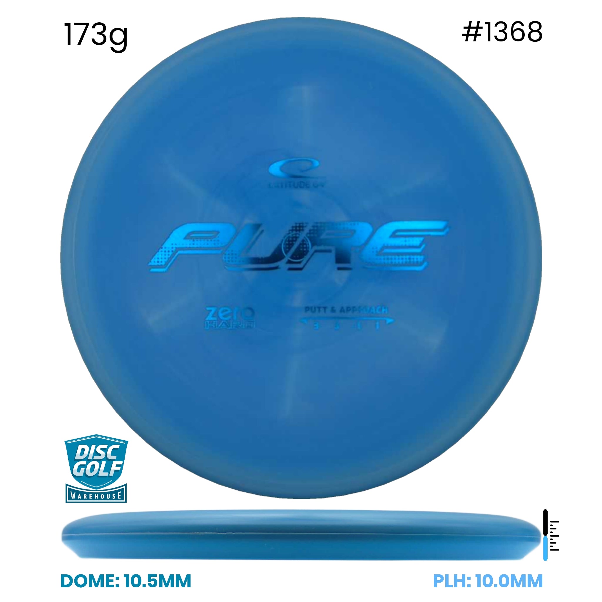 Disc Golf Warehouse Latitude 64 Pure - Zero Hard Blue/Blue Metallic 173g