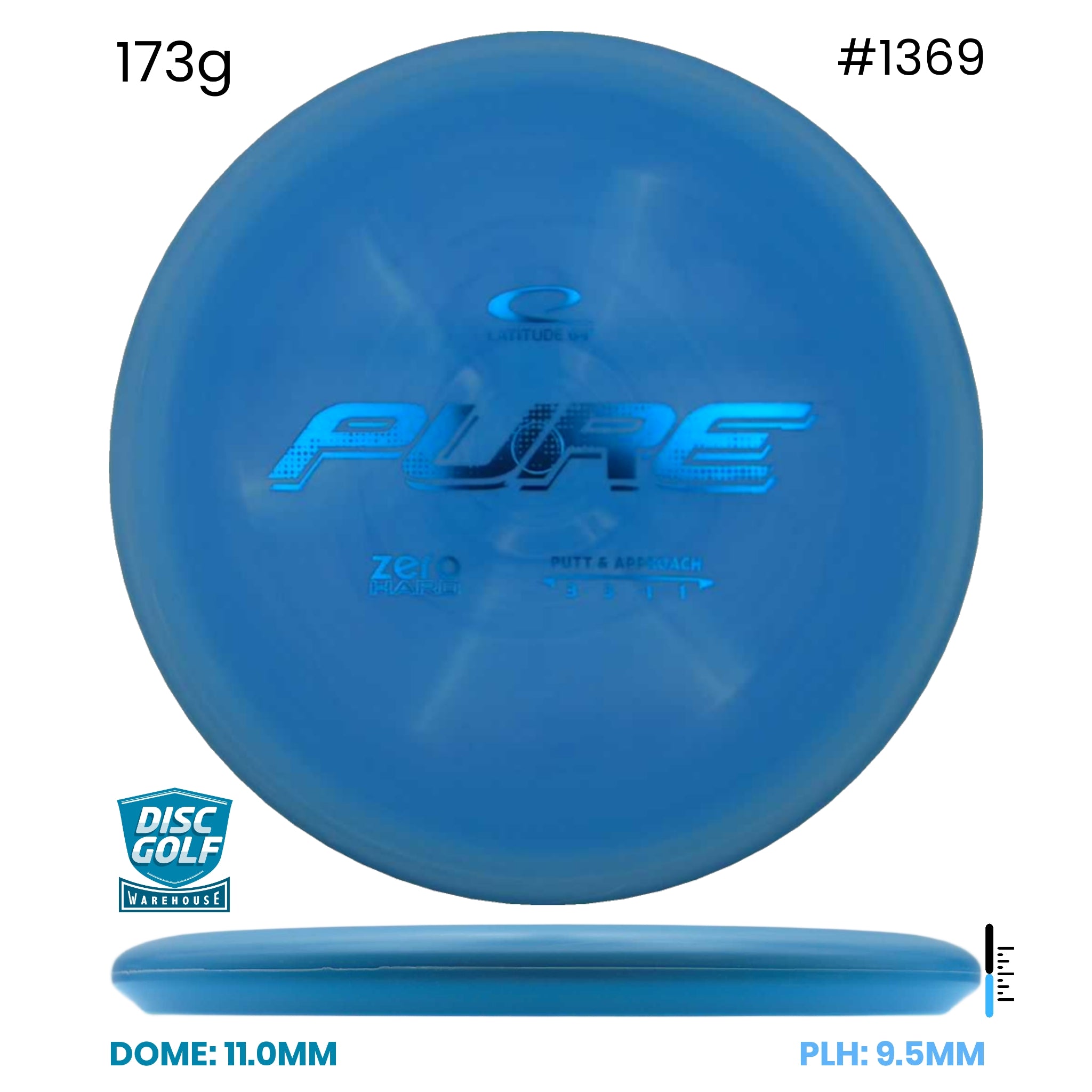 Disc Golf Warehouse Latitude 64 Pure - Zero Hard Blue/Blue Metallic 173g
