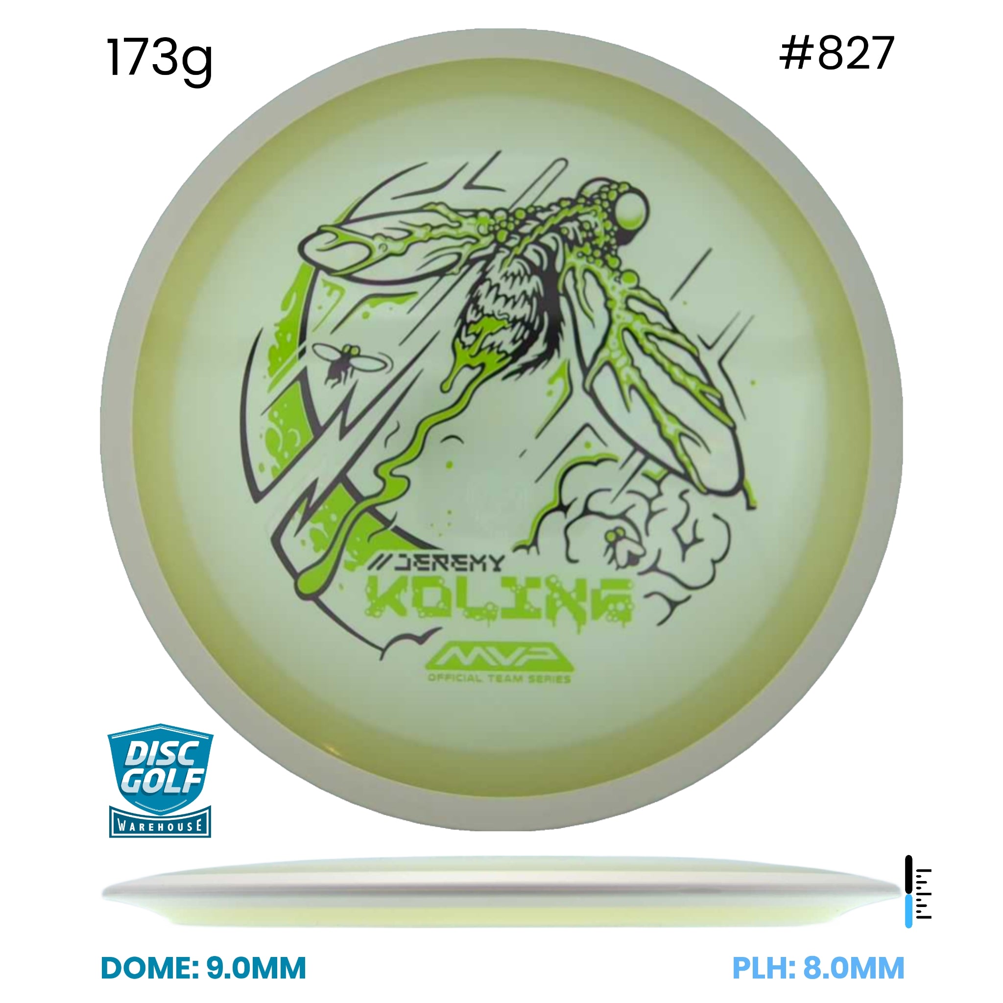 Disc Golf Warehouse MVP Control - Eclipse Plastic - Jeremy Koling Halloween Team Series Glow/Green Stamp 173g