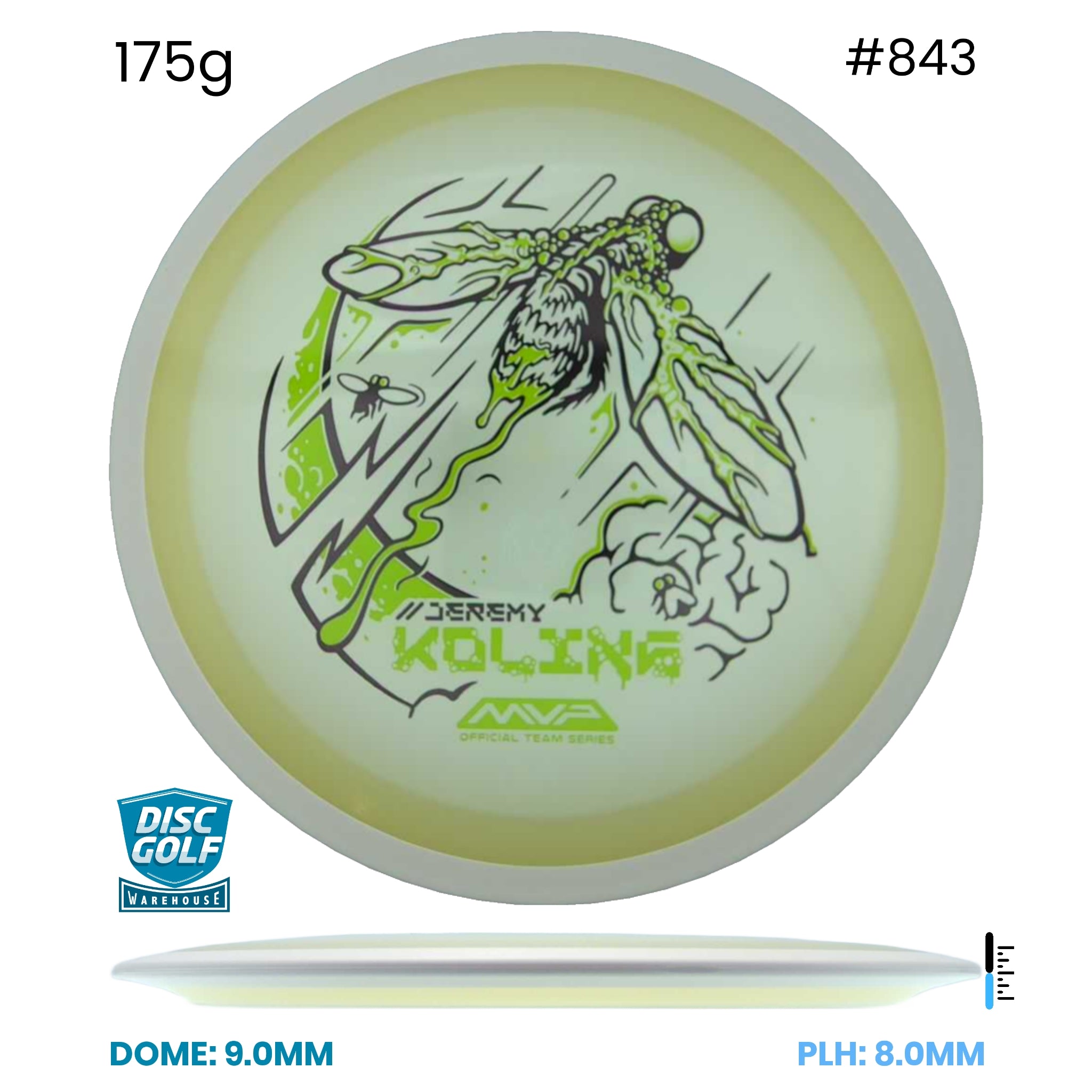 Disc Golf Warehouse MVP Control - Eclipse Plastic - Jeremy Koling Halloween Team Series Glow/Green Stamp 175g