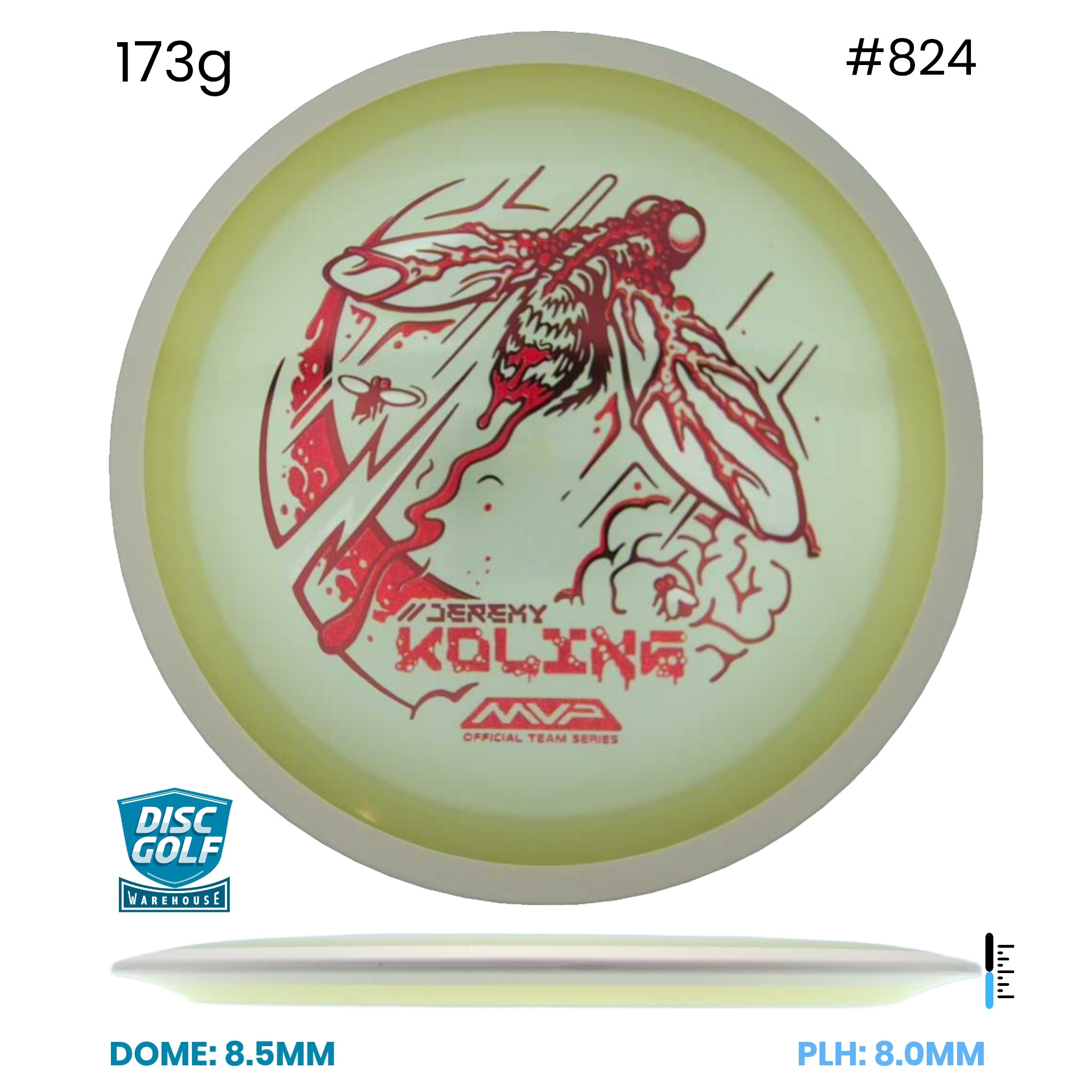 Disc Golf Warehouse MVP Control - Eclipse Plastic - Jeremy Koling Halloween Team Series Glow/Red Stamp 173g