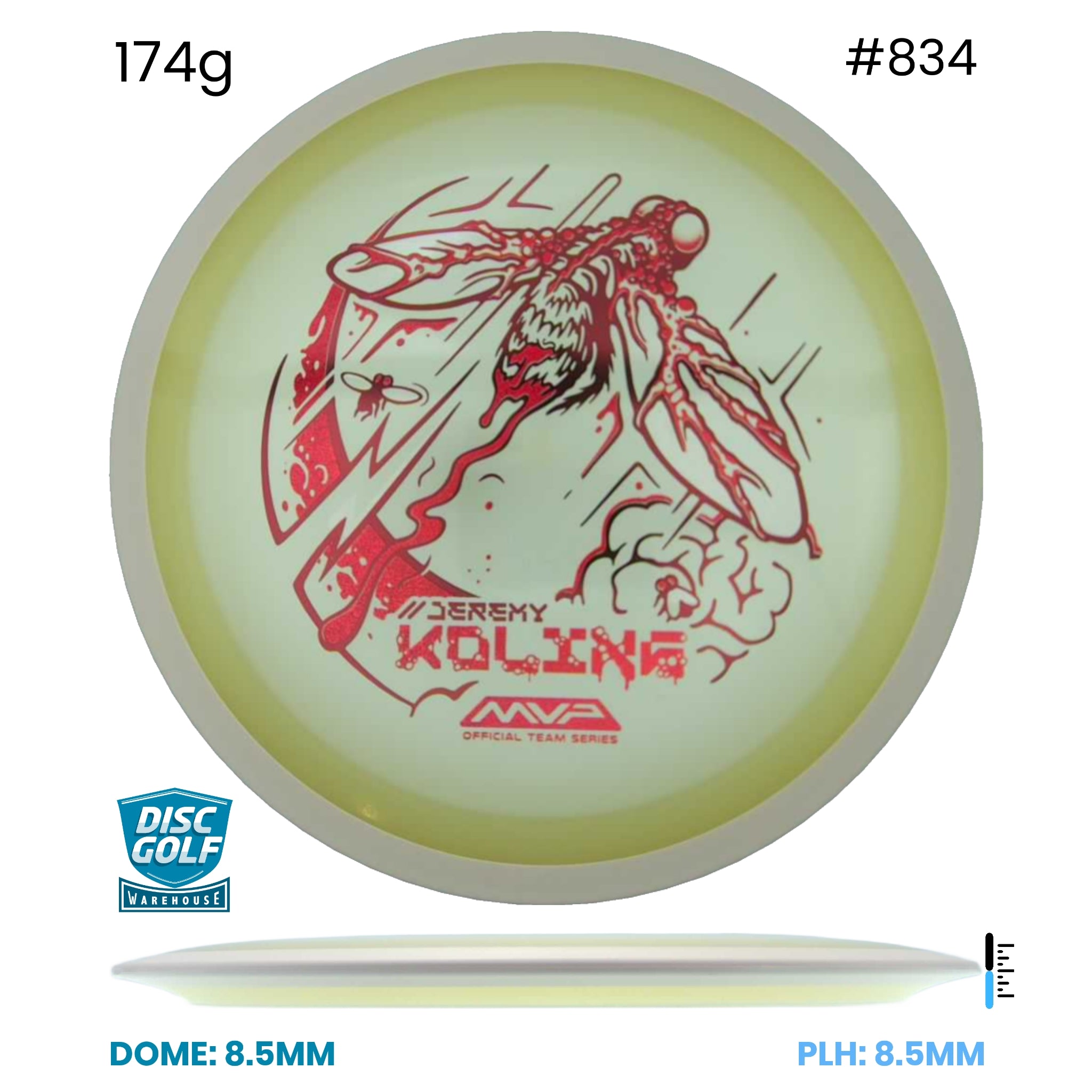 Disc Golf Warehouse MVP Control - Eclipse Plastic - Jeremy Koling Halloween Team Series Glow/Red Stamp 174g