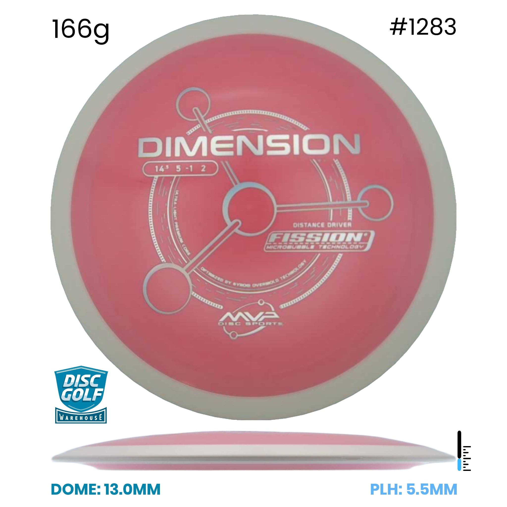Disc Golf Warehouse MVP Dimension - Fission Plastic Red/Silver 166g