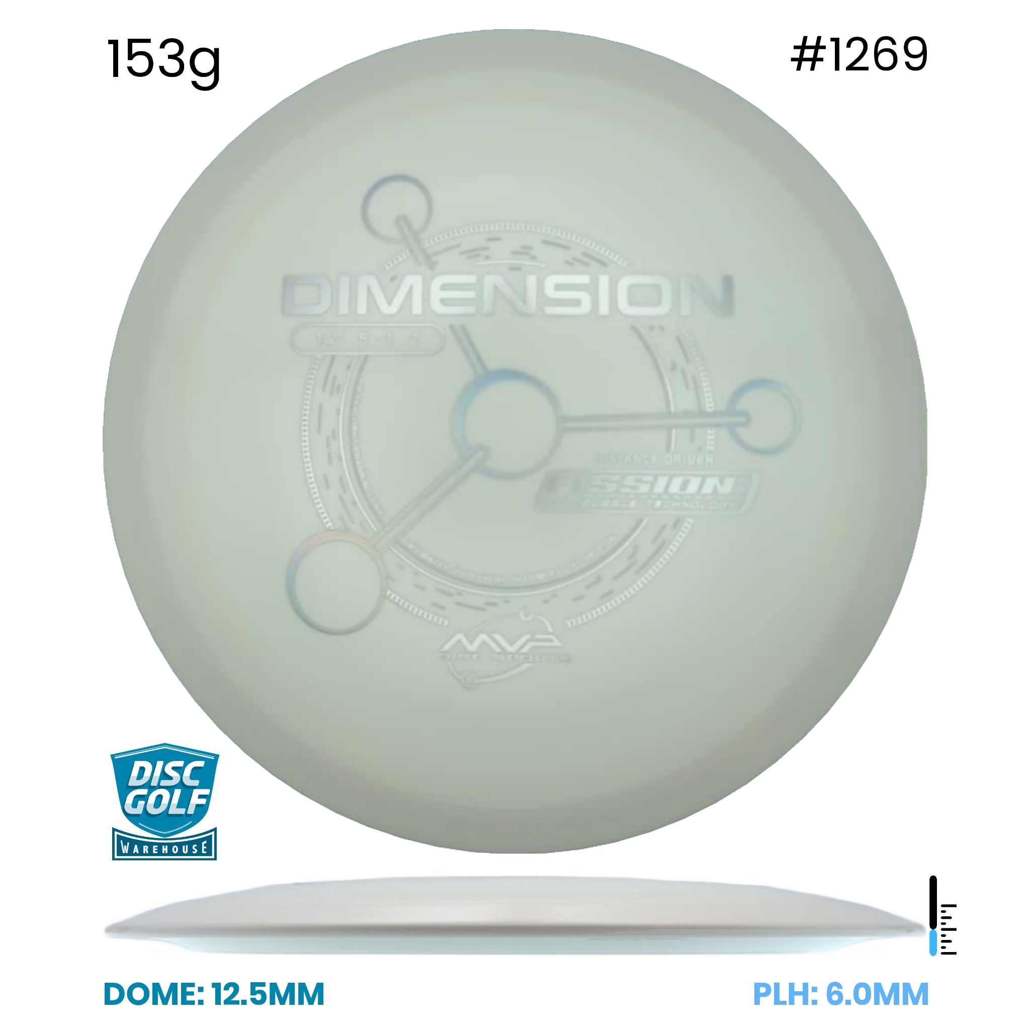 Disc Golf Warehouse MVP Dimension - Fission Plastic White/Silver 153g
