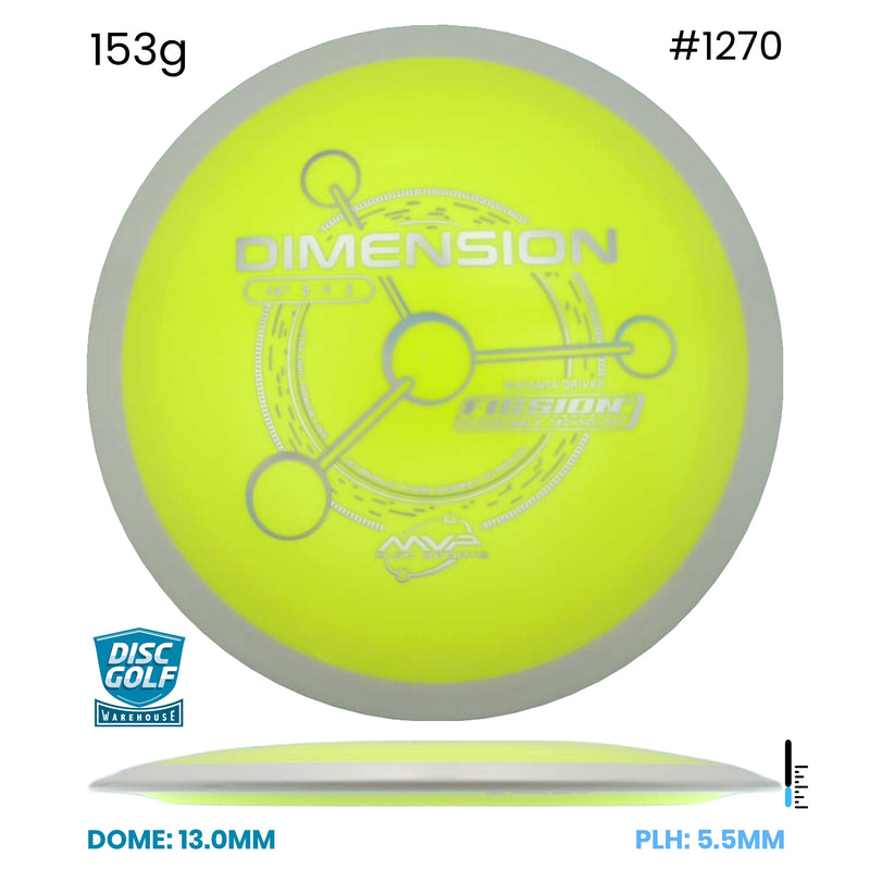 Disc Golf Warehouse MVP Dimension - Fission Plastic Yellow/Silver 153g