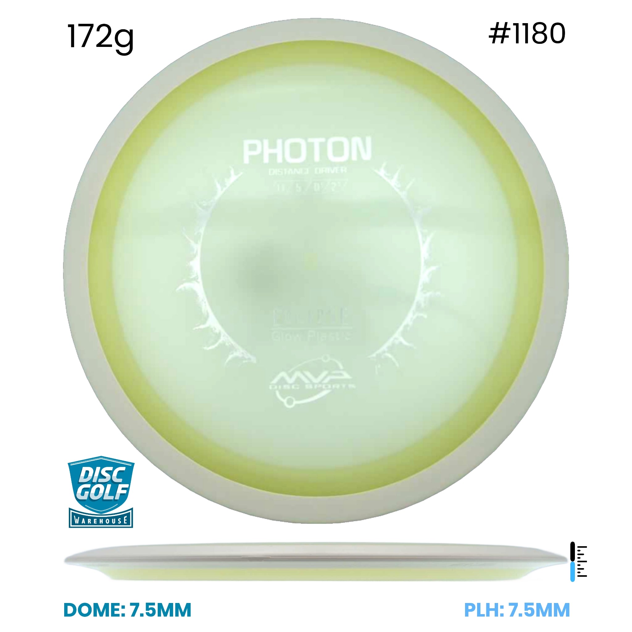 Disc Golf Warehouse MVP Photon - Eclipse Glow Plastic Glow/Silver 172g