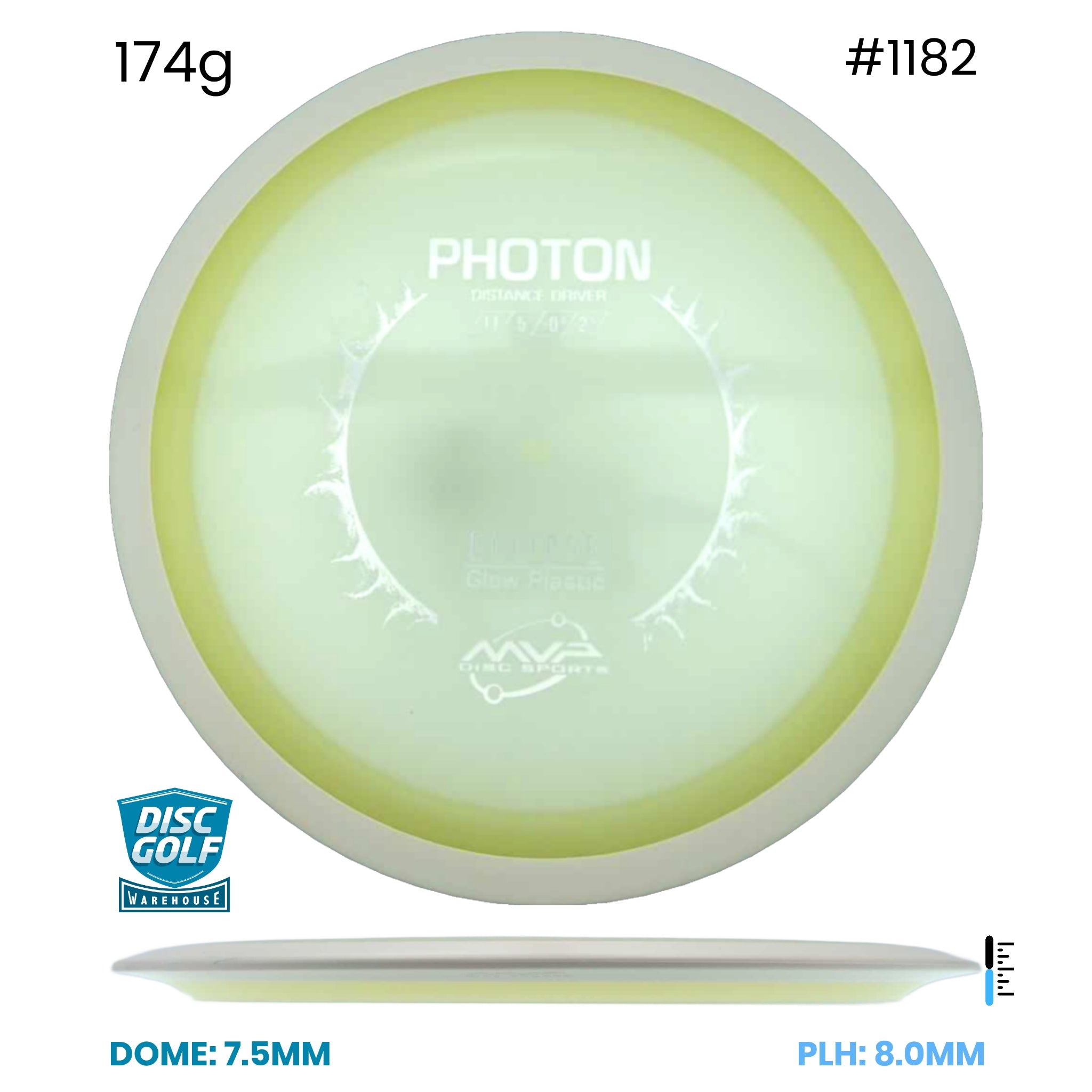 Disc Golf Warehouse MVP Photon - Eclipse Glow Plastic Glow/Silver 174g