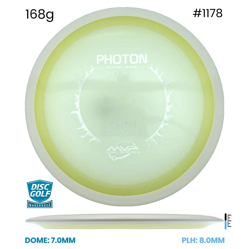 Disc Golf Warehouse MVP Photon - Eclipse Glow Plastic Glow/White 168g