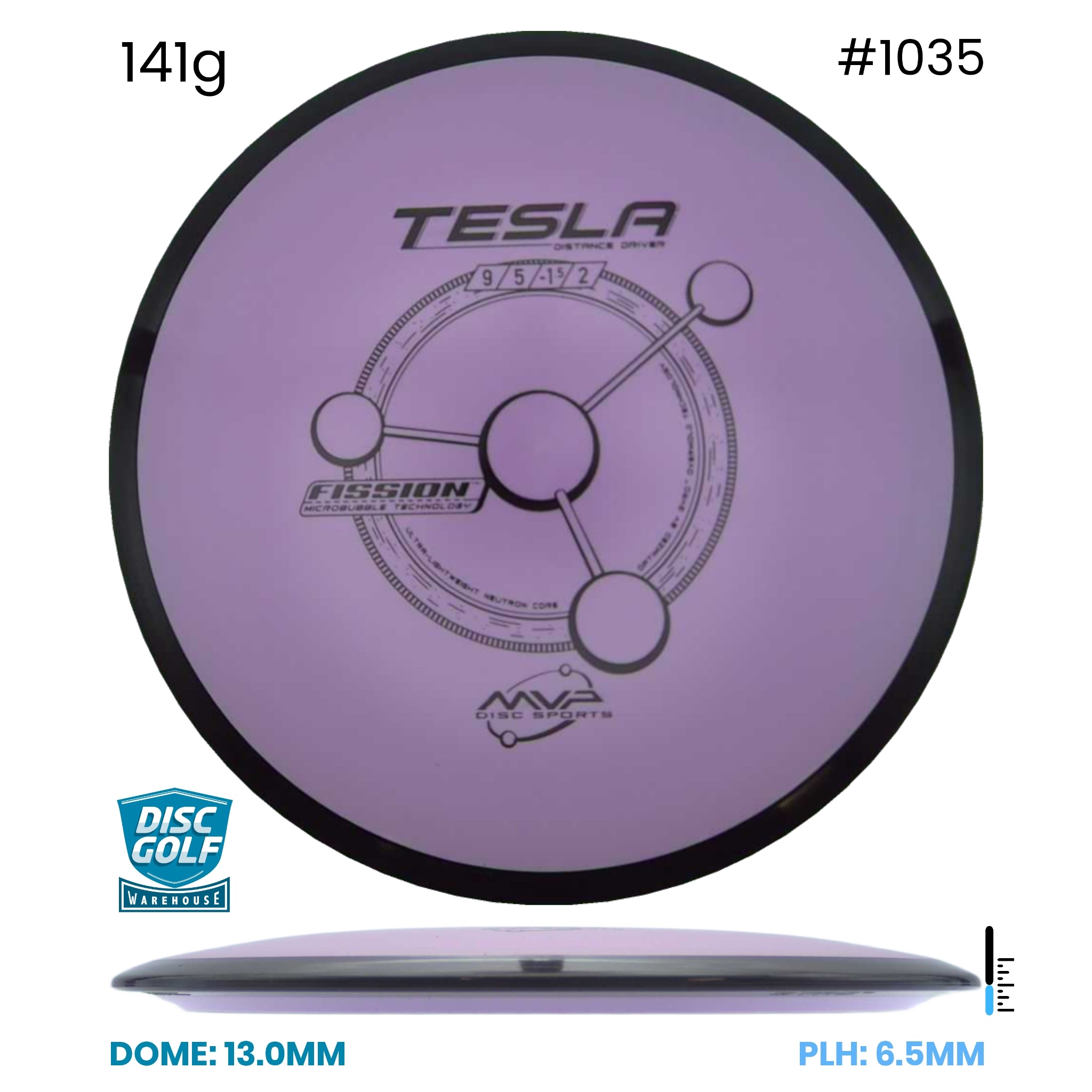Disc Golf Warehouse MVP Tesla - Fission Plastic Pink/Black 141g