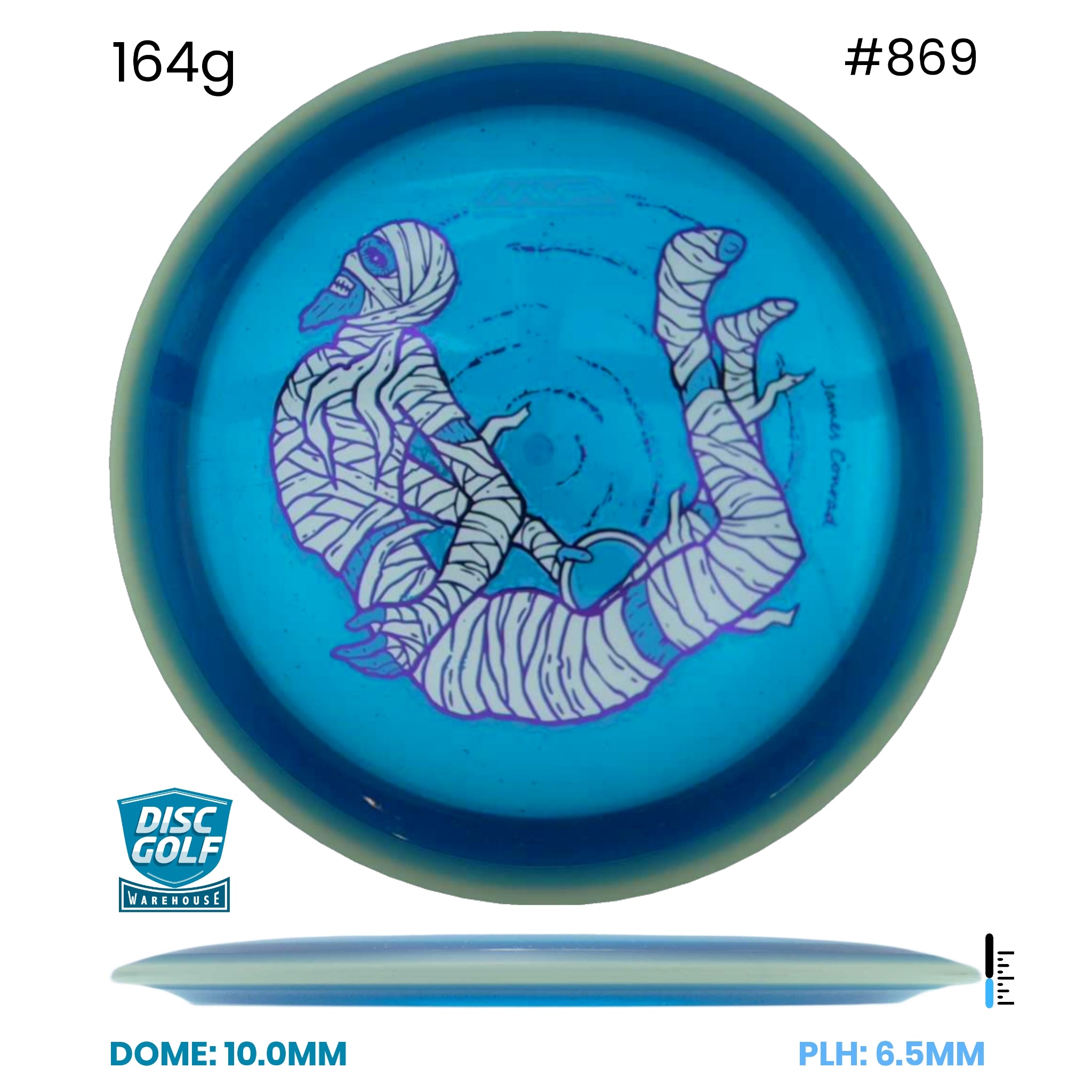 Disc Golf Warehouse MVP Trail - Particle Proton Plastic - James Conrad Halloween Team Series Blue/Multicolor 164g