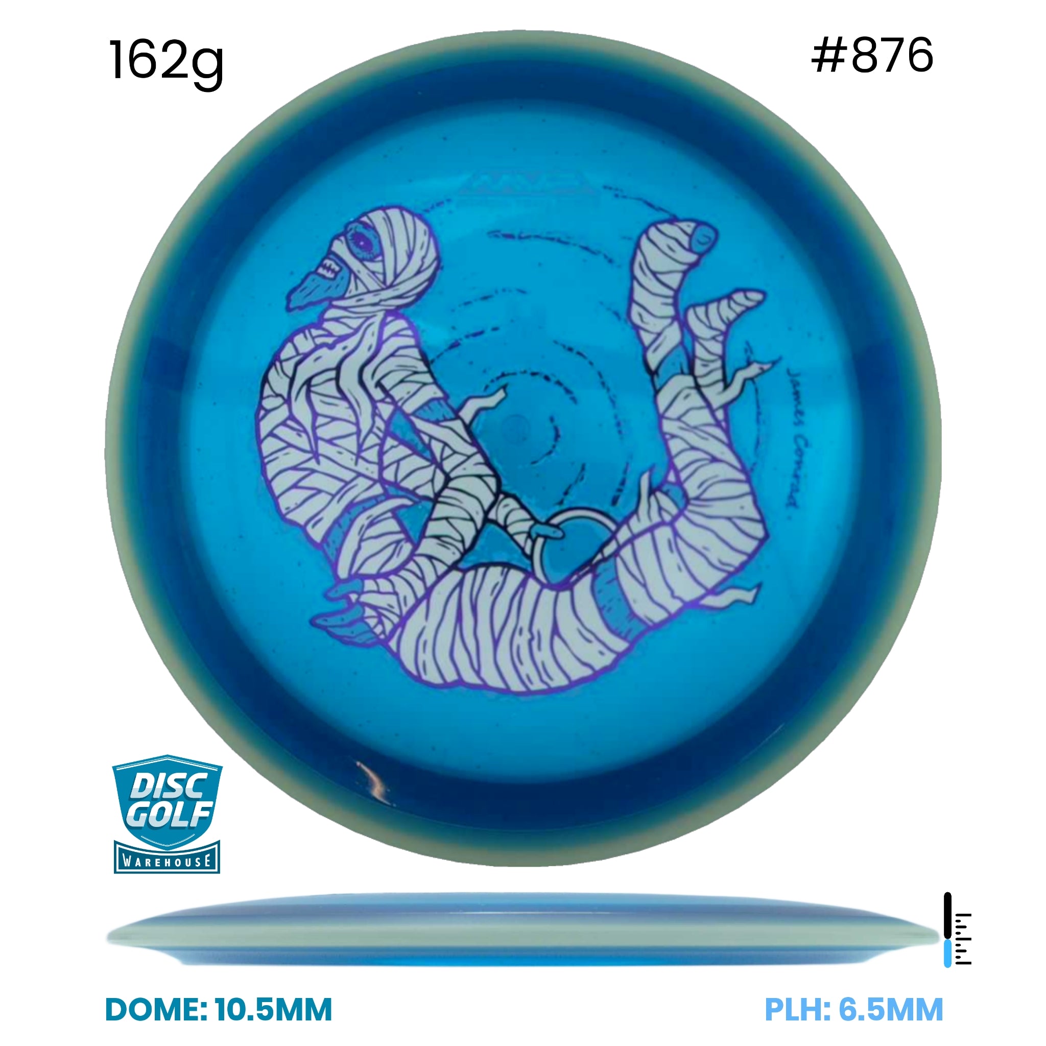 Disc Golf Warehouse MVP Trail - Particle Proton Plastic - James Conrad Halloween Team Series Blue/White, Purple Metallic 162g