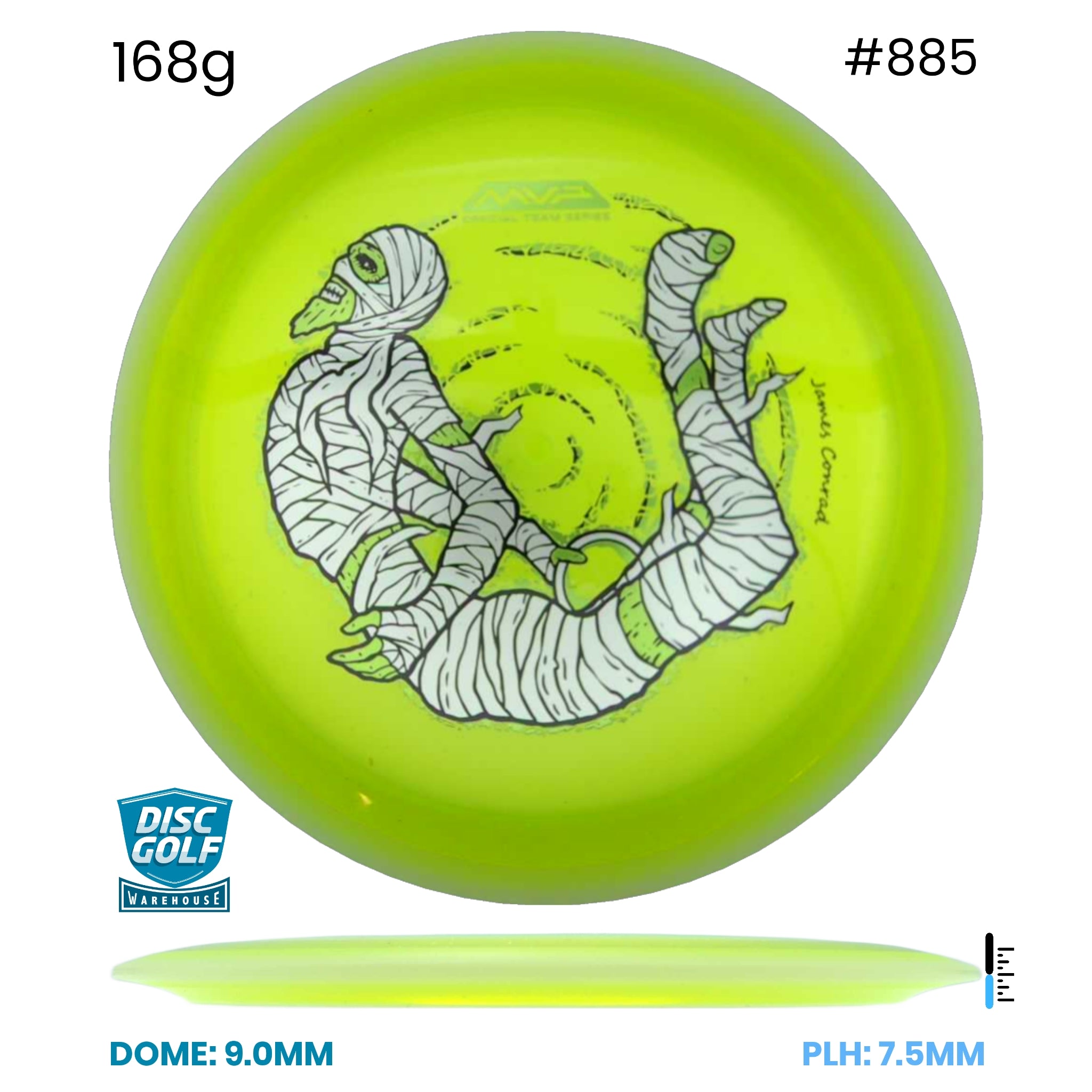 Disc Golf Warehouse MVP Trail - Particle Proton Plastic - James Conrad Halloween Team Series Green/Blue Metallic, Purple Metallic 168g