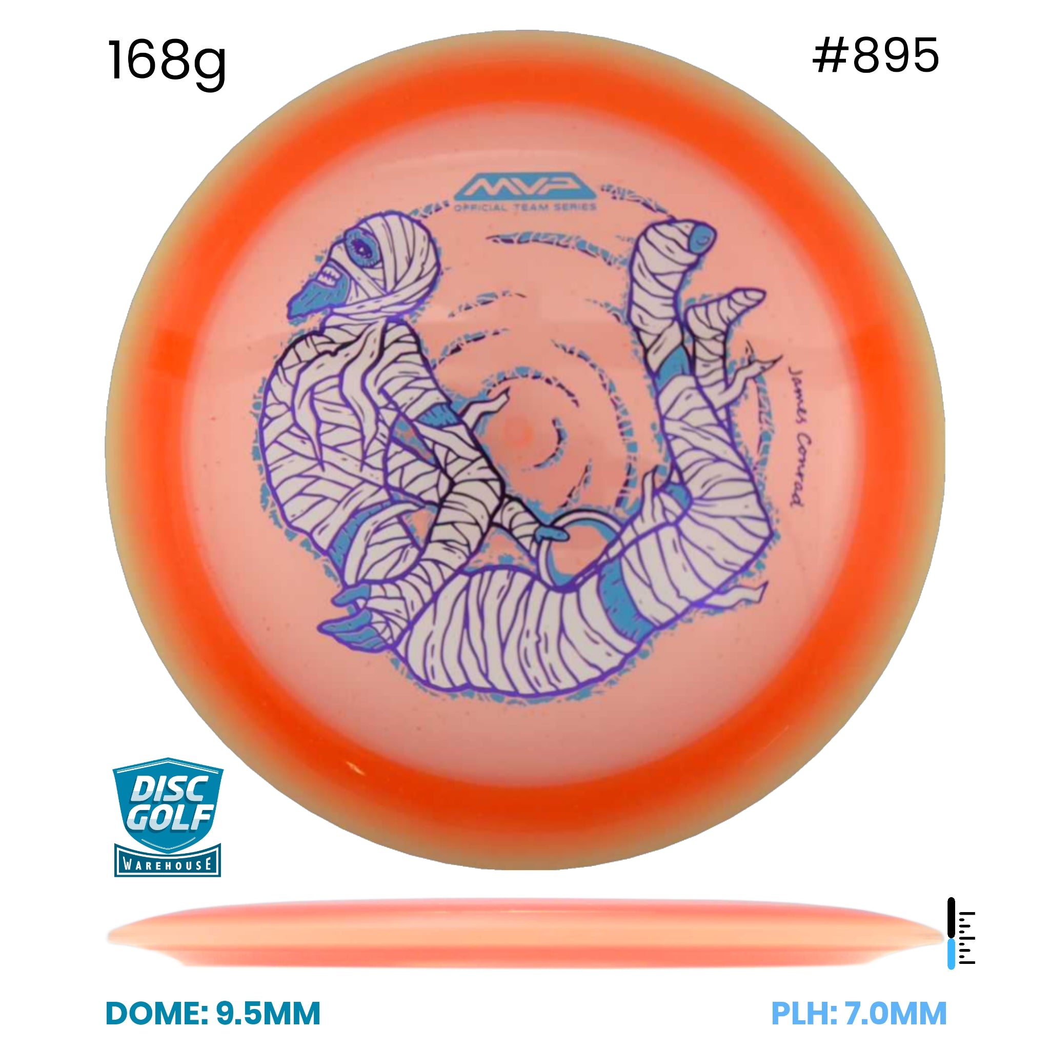 Disc Golf Warehouse MVP Trail - Particle Proton Plastic - James Conrad Halloween Team Series Orange/Purple Metallic, Blue Metallic 168g