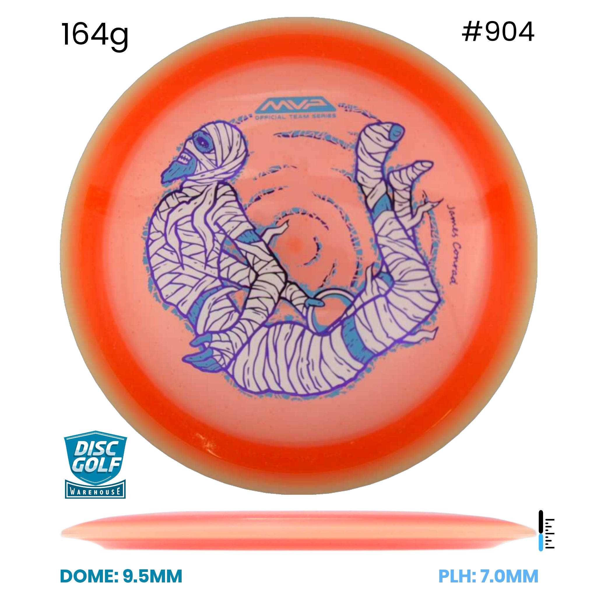 Disc Golf Warehouse MVP Trail - Proton Plastic - James Conrad 2025 Halloween Special Edition Orange/Purple Metallic, Blue Metallic 164g