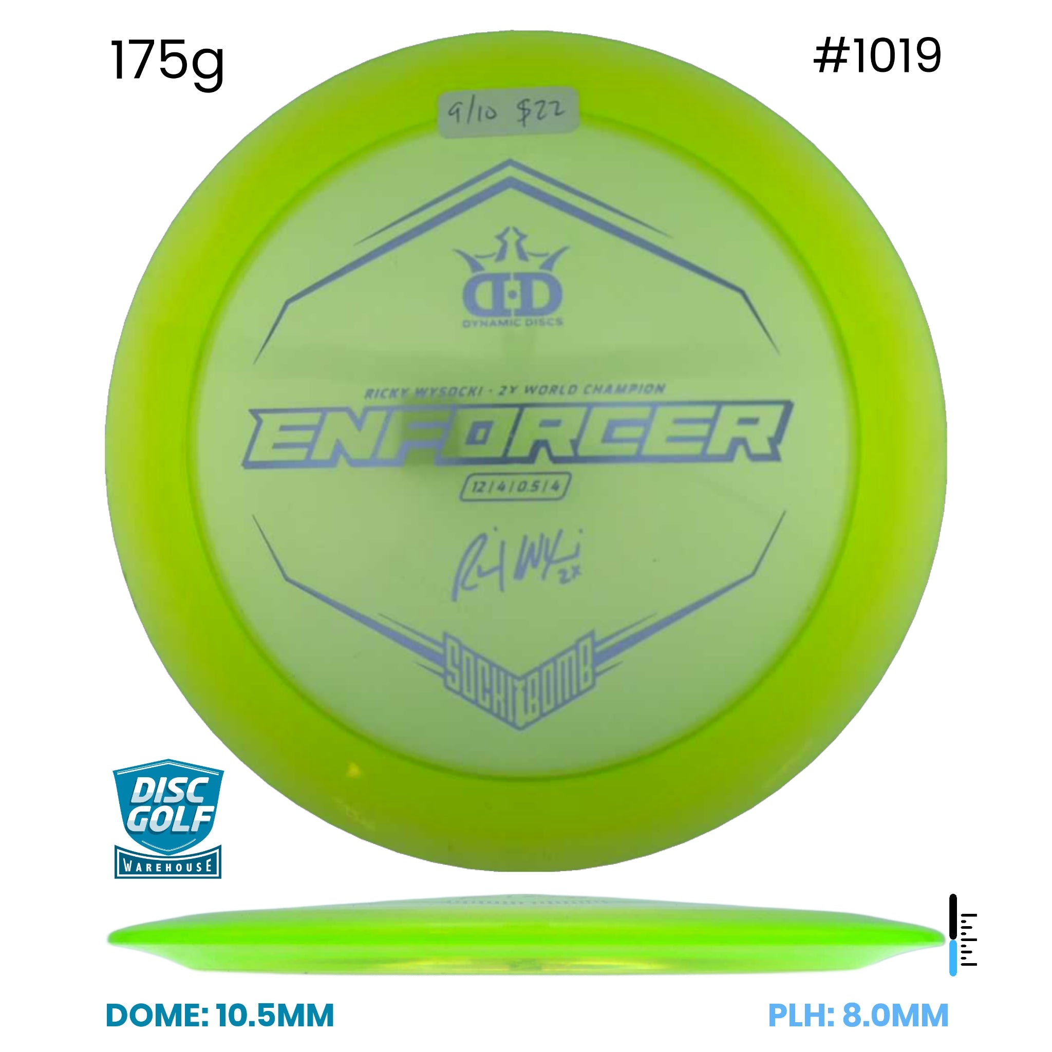 Disc Golf Warehouse Pre-loved Distance Drivers Enforcer - Lucid - 9/10/Silver 175g