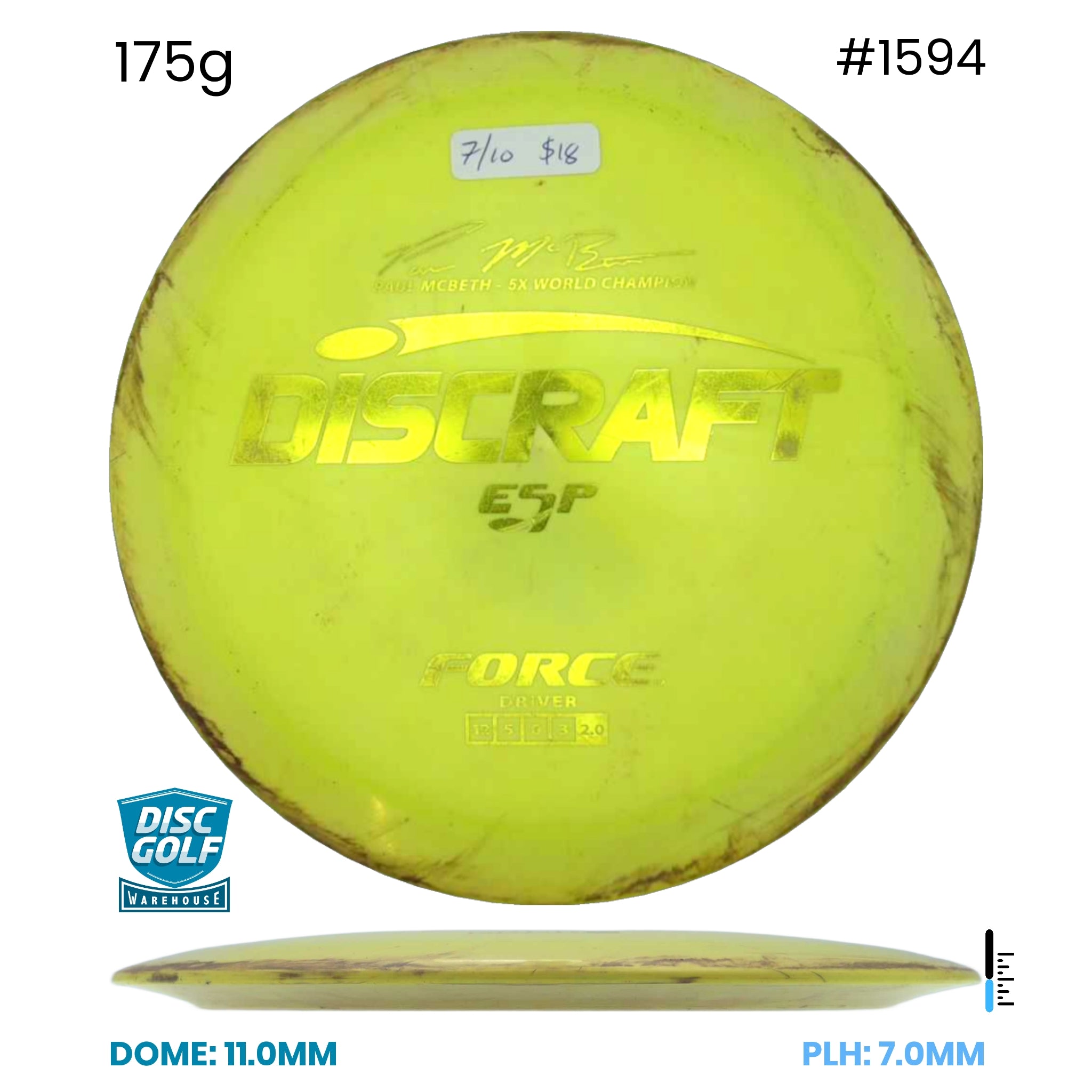 Disc Golf Warehouse Pre-loved Distance Drivers Force - ESP - 7/10 175g