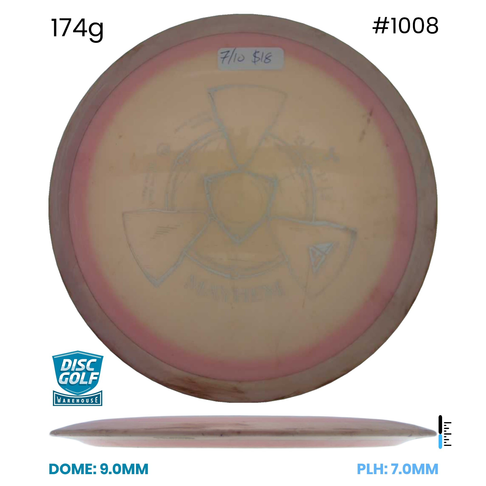 Disc Golf Warehouse Pre-loved Distance Drivers Mayhem - Neutron - 7/10/Silver 174g