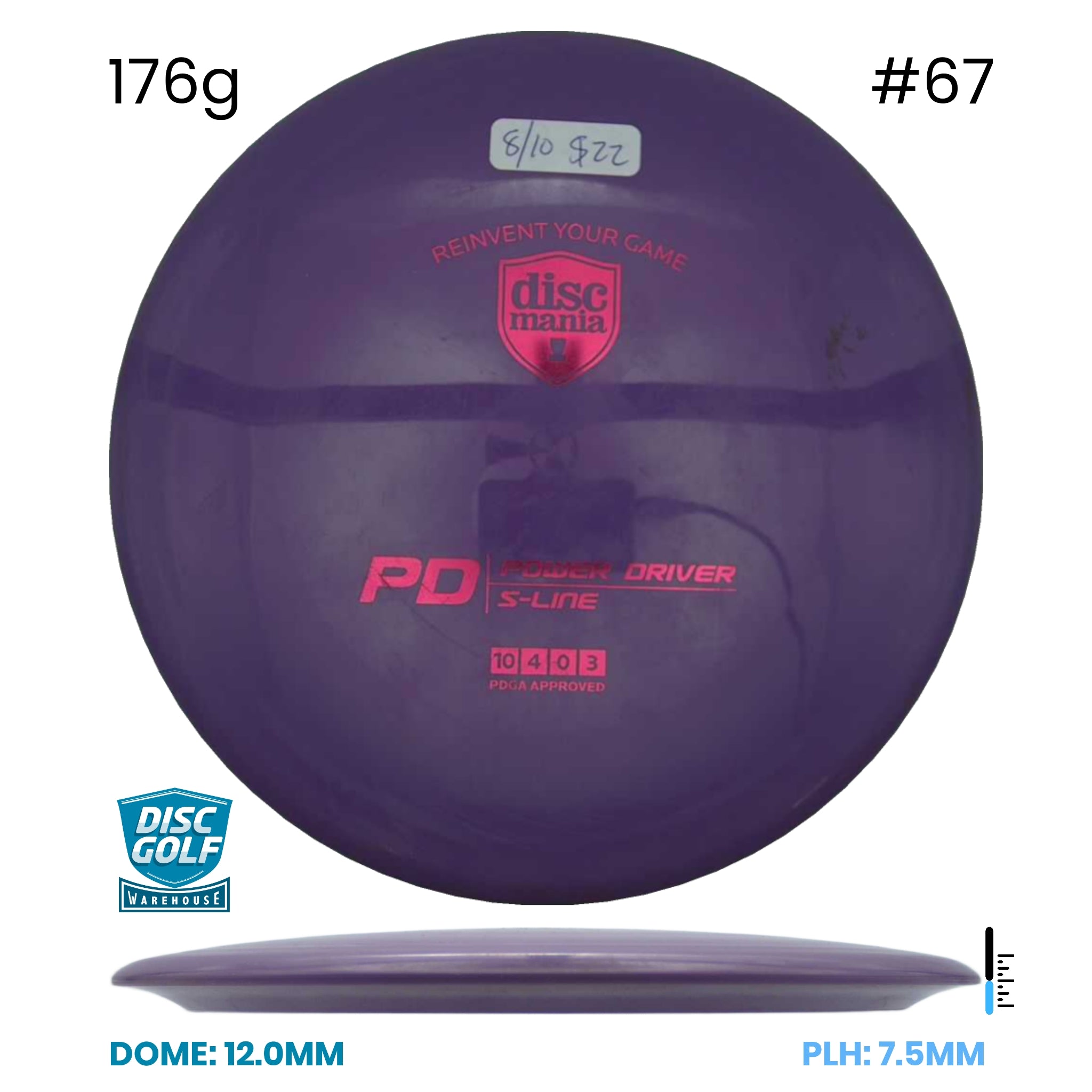 Disc Golf Warehouse Pre-loved Distance Drivers S Line PD - 8/10 176g