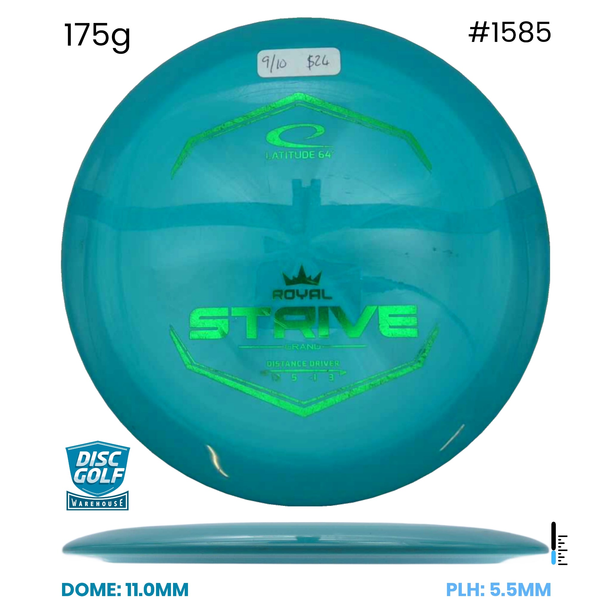 Disc Golf Warehouse Pre-loved Distance Drivers Strive - Grand - 9/10 175g