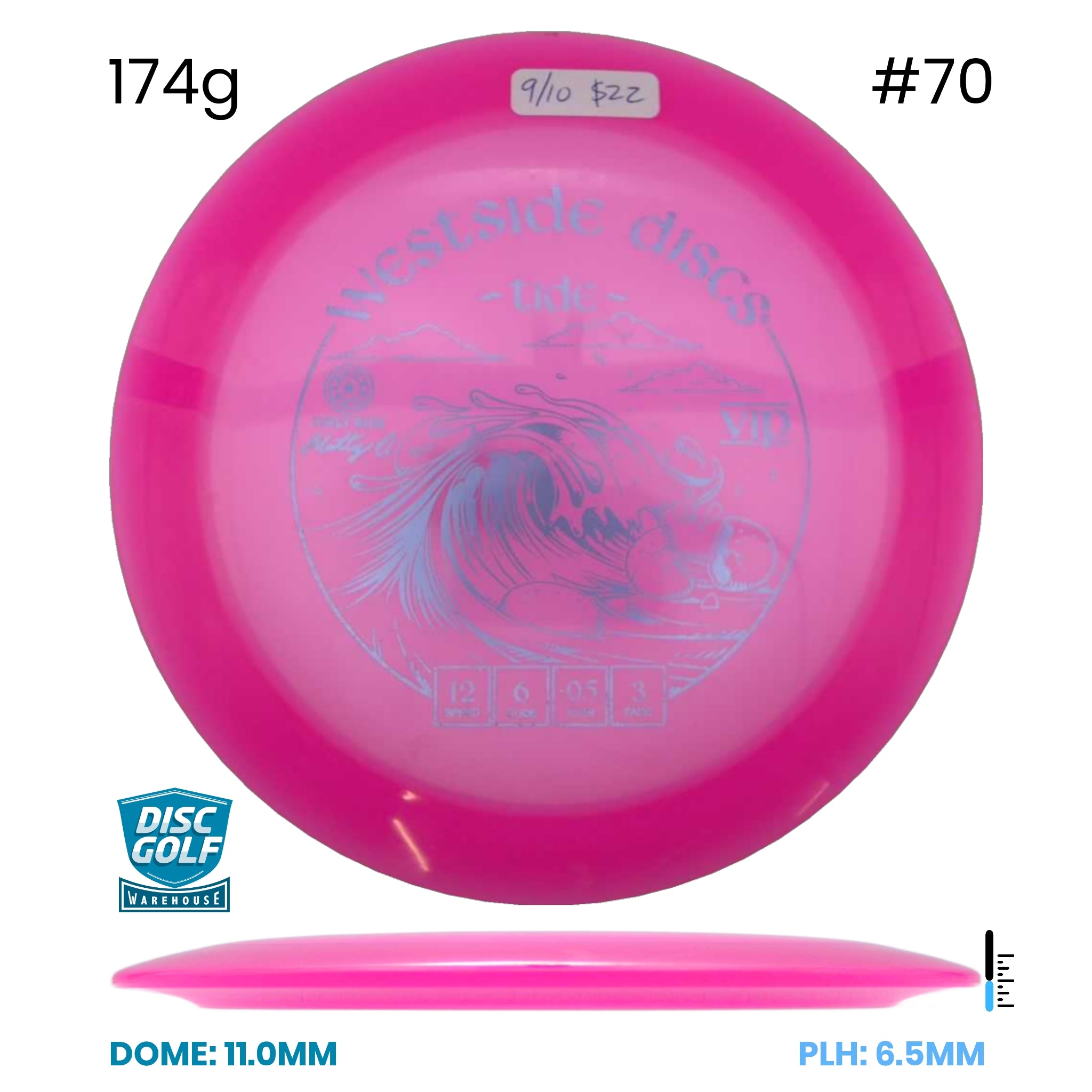 Disc Golf Warehouse Pre-loved Distance Drivers VIP Tide - 9/10 174g