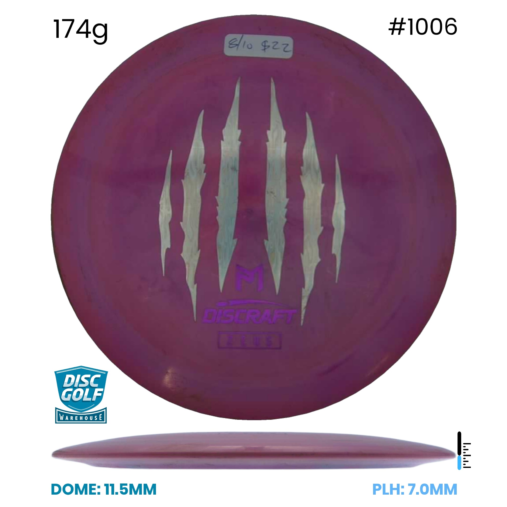 Disc Golf Warehouse Pre-loved Distance Drivers Zeus - ESP - 8/10/Silver 174g