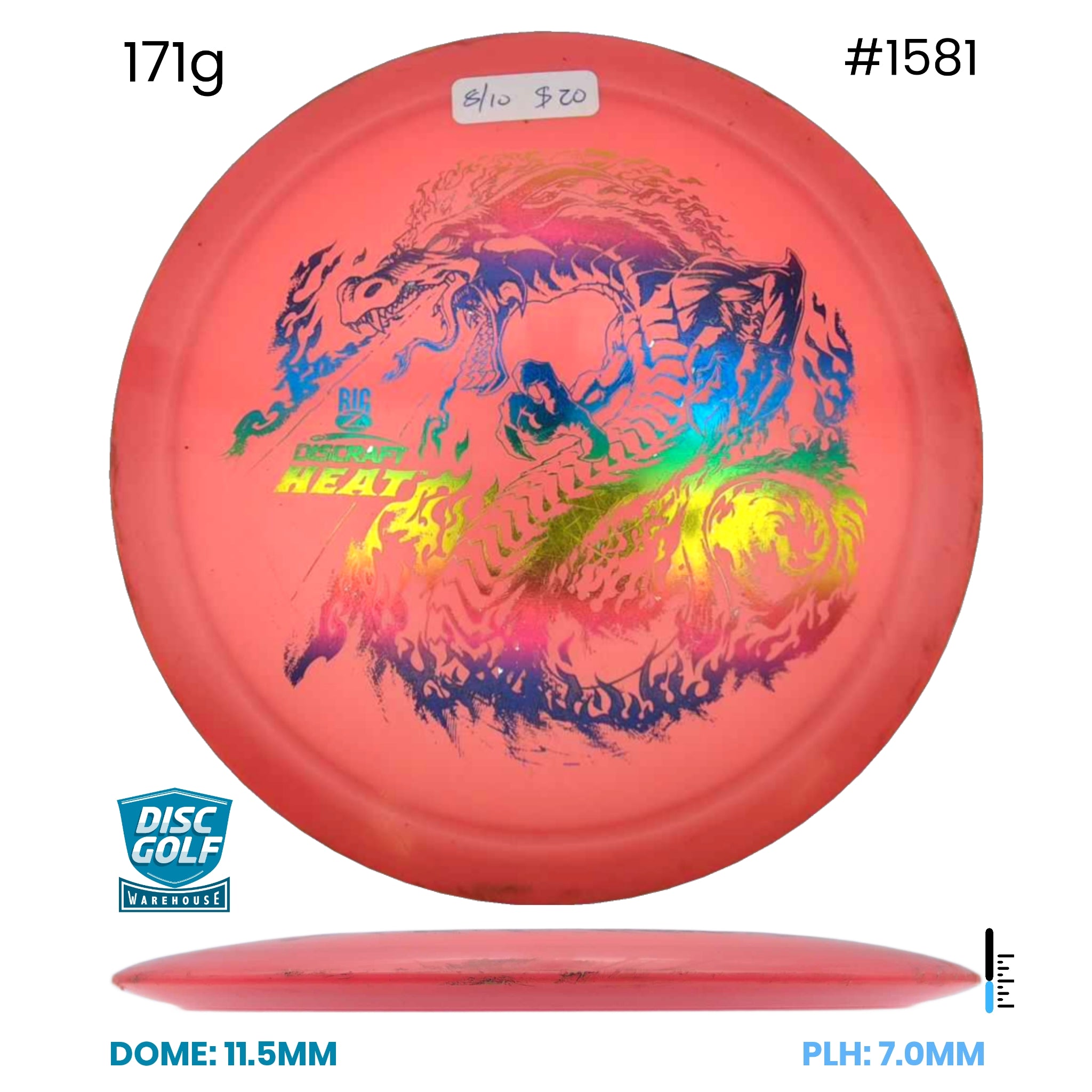 Disc Golf Warehouse Pre-loved Fairway Drivers Heat - Big Z - 8/10 171g